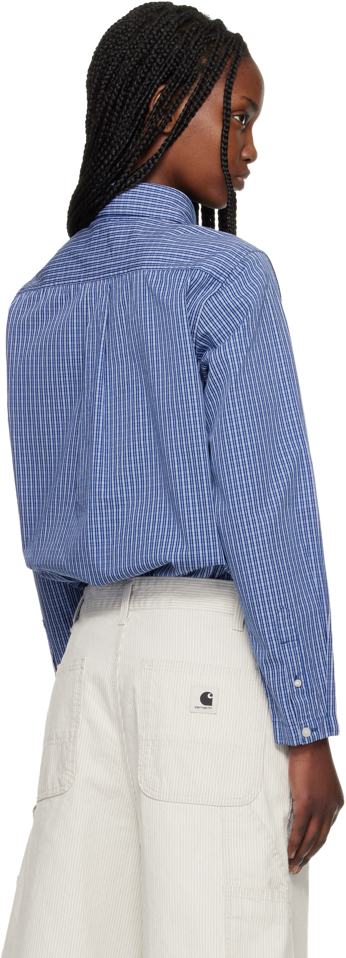 Carhartt Work In Progress: Navy L/S Groff Shirt | SSENSE
