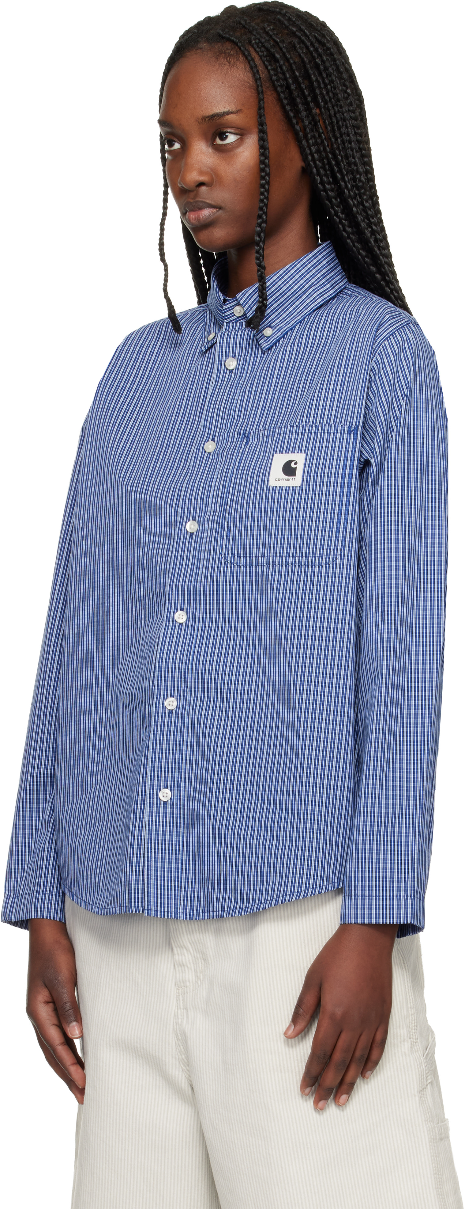 Carhartt Work In Progress: Navy L/S Groff Shirt | SSENSE