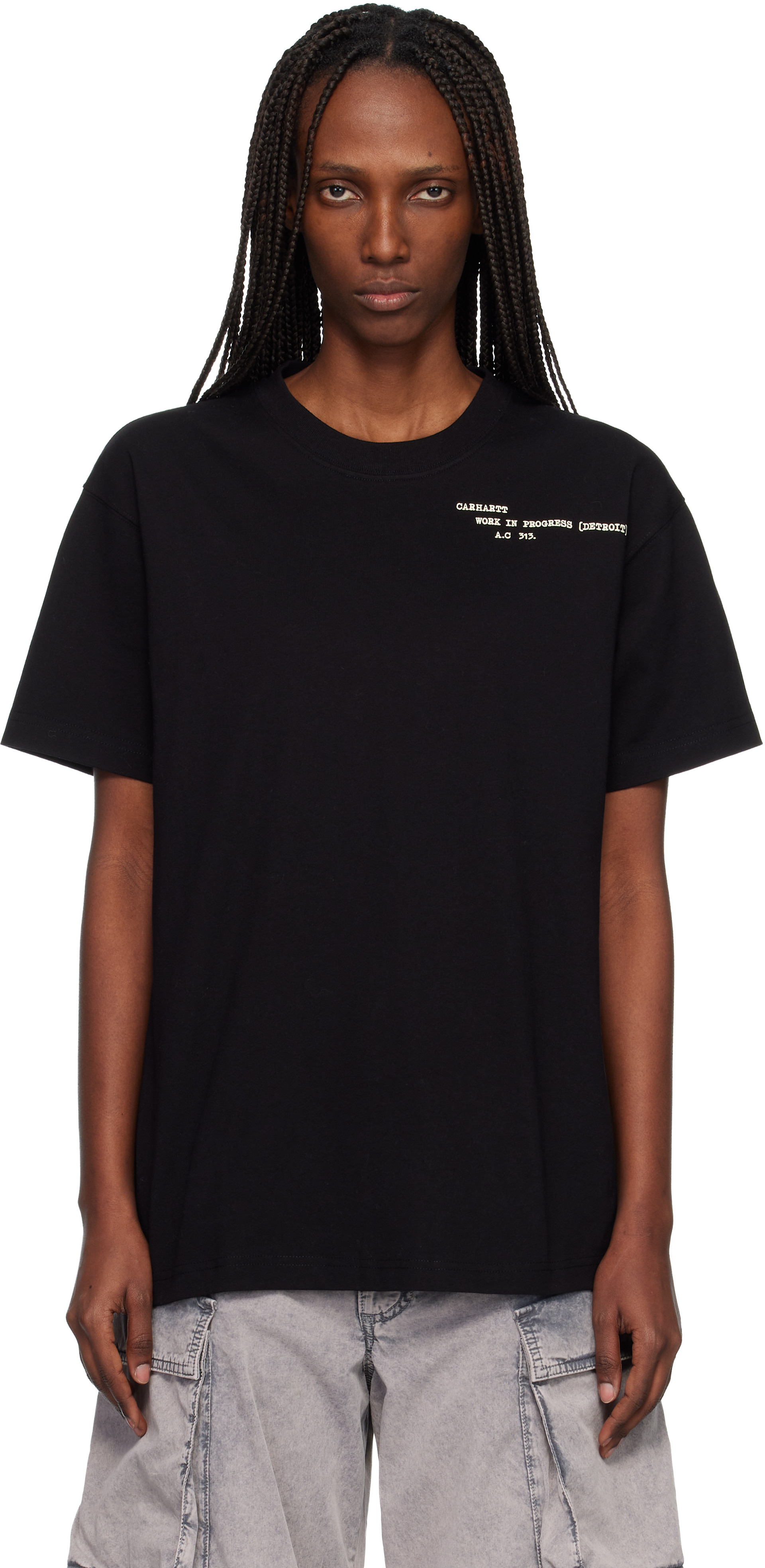 Carhartt Work In Progress - T-shirt noir à image à texte