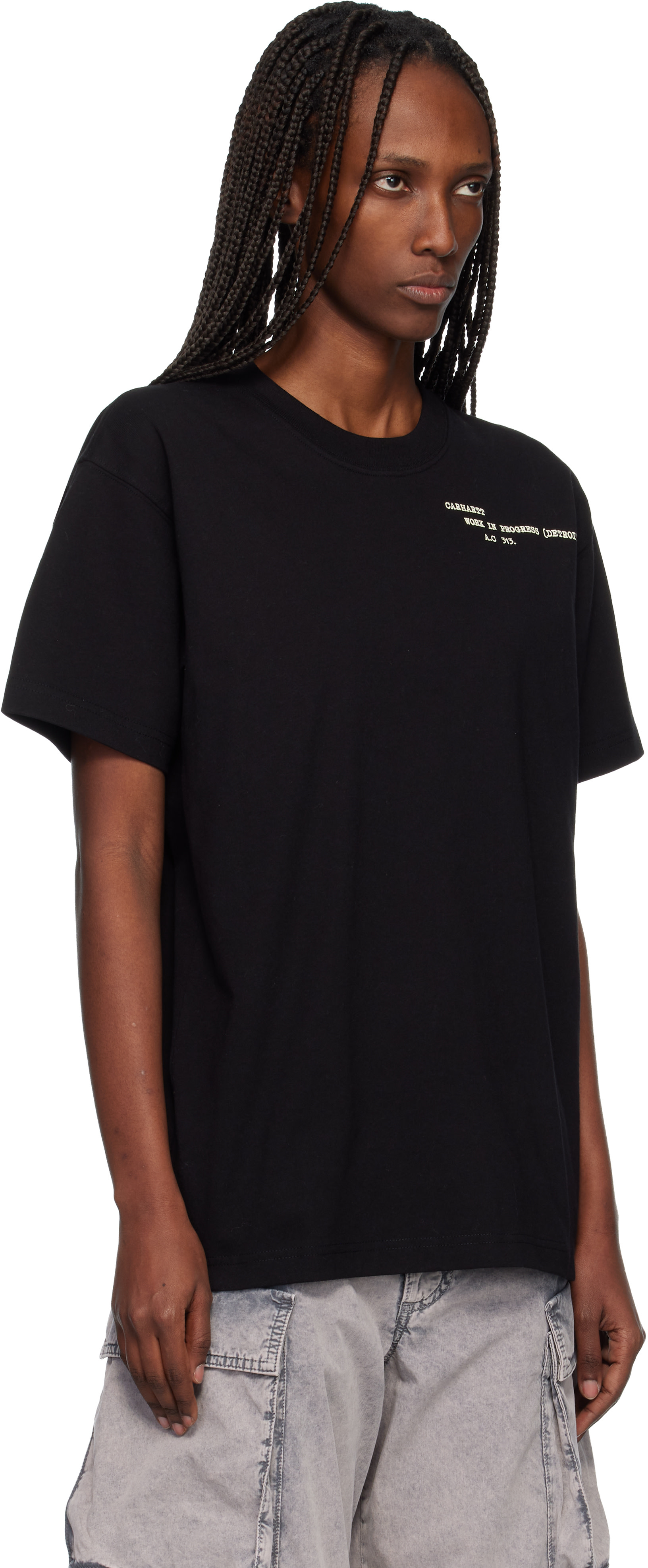 Carhartt Work In Progress - T-shirt noir à image à texte