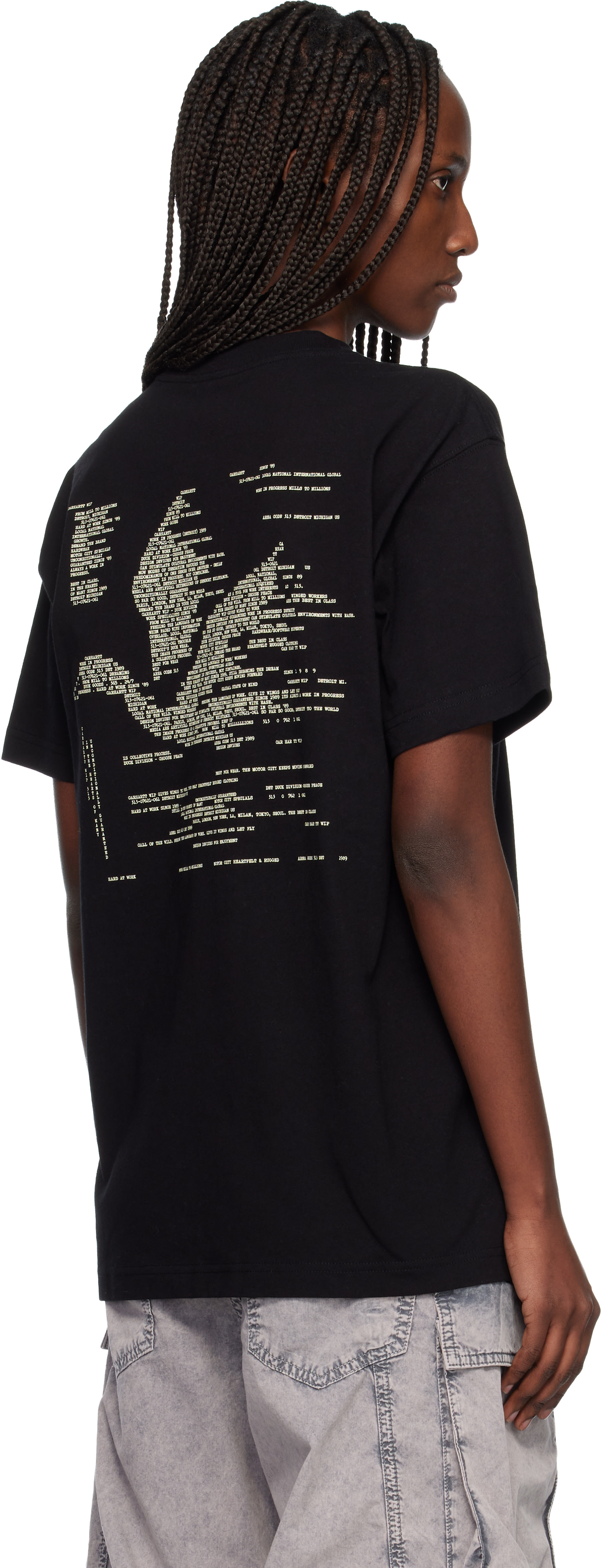 Carhartt Work In Progress - T-shirt noir à image à texte