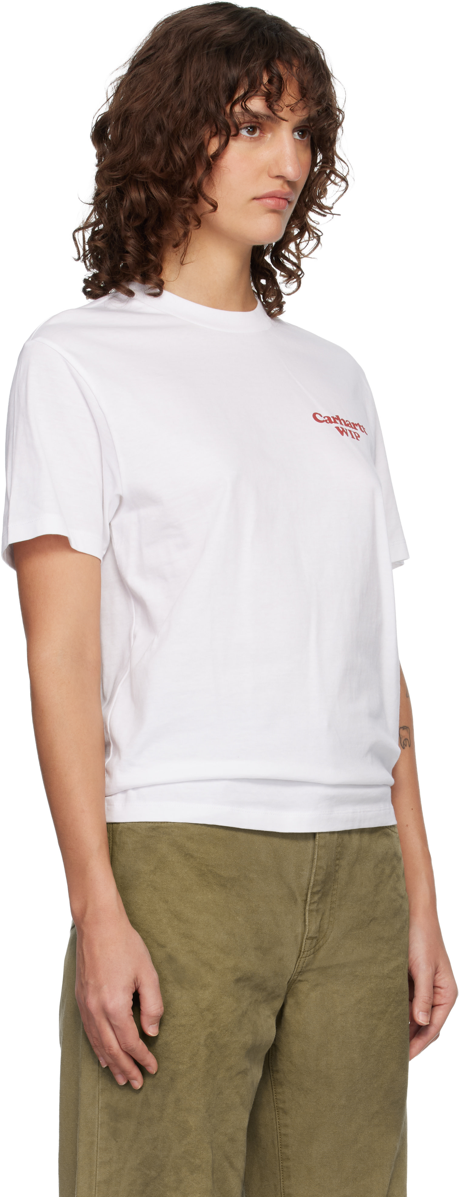 Carhartt Work In Progress - T-shirt blanc à logo Spoiled