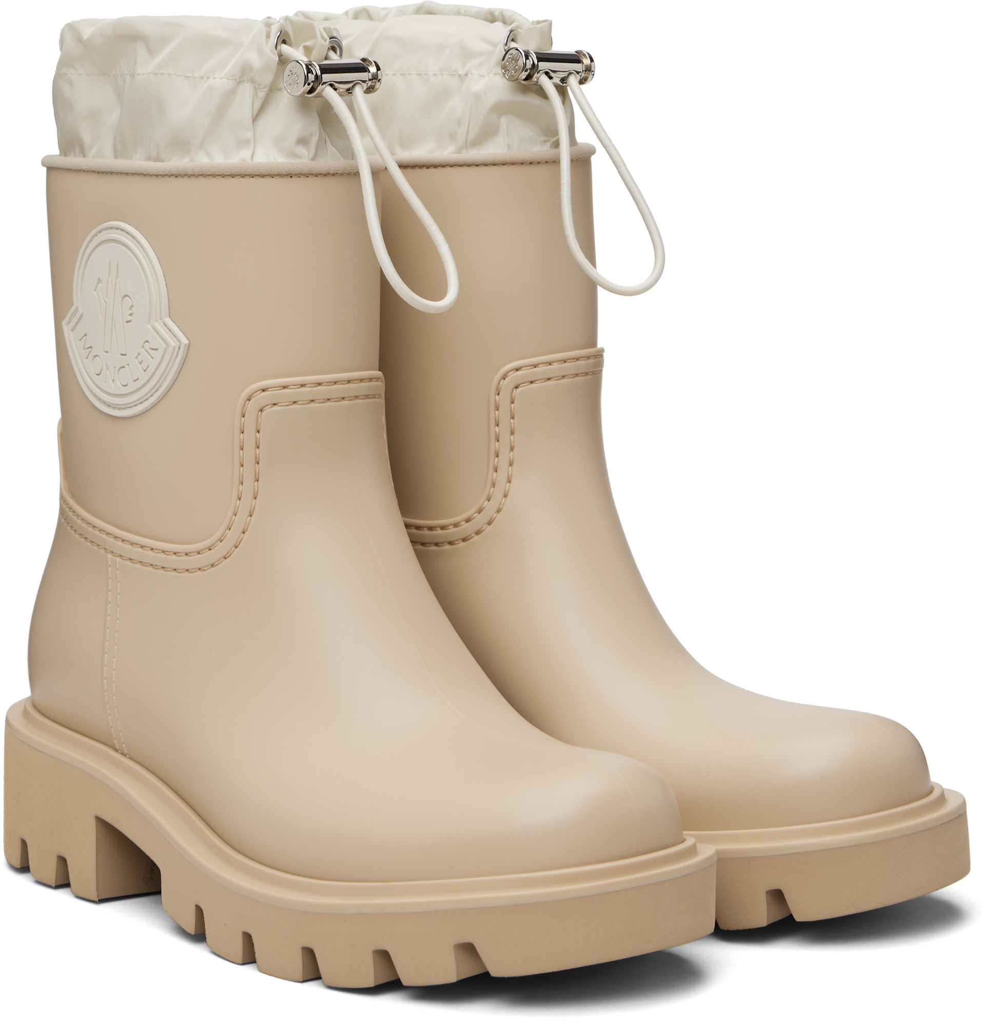 Moncler - Bottes de pluie Kickstream beiges