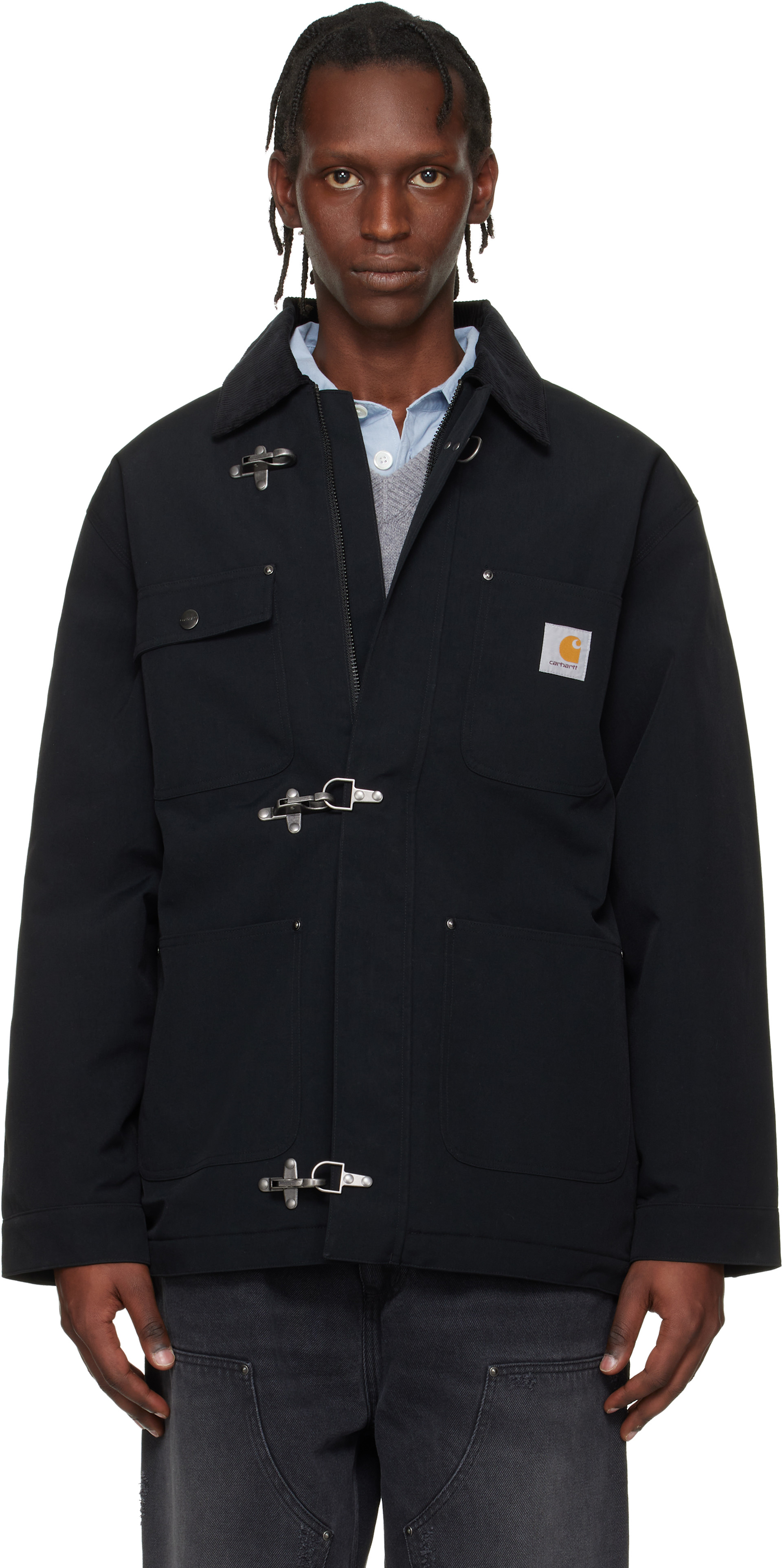 Carhartt Work In Progress: Black Adair Coat | SSENSE Canada