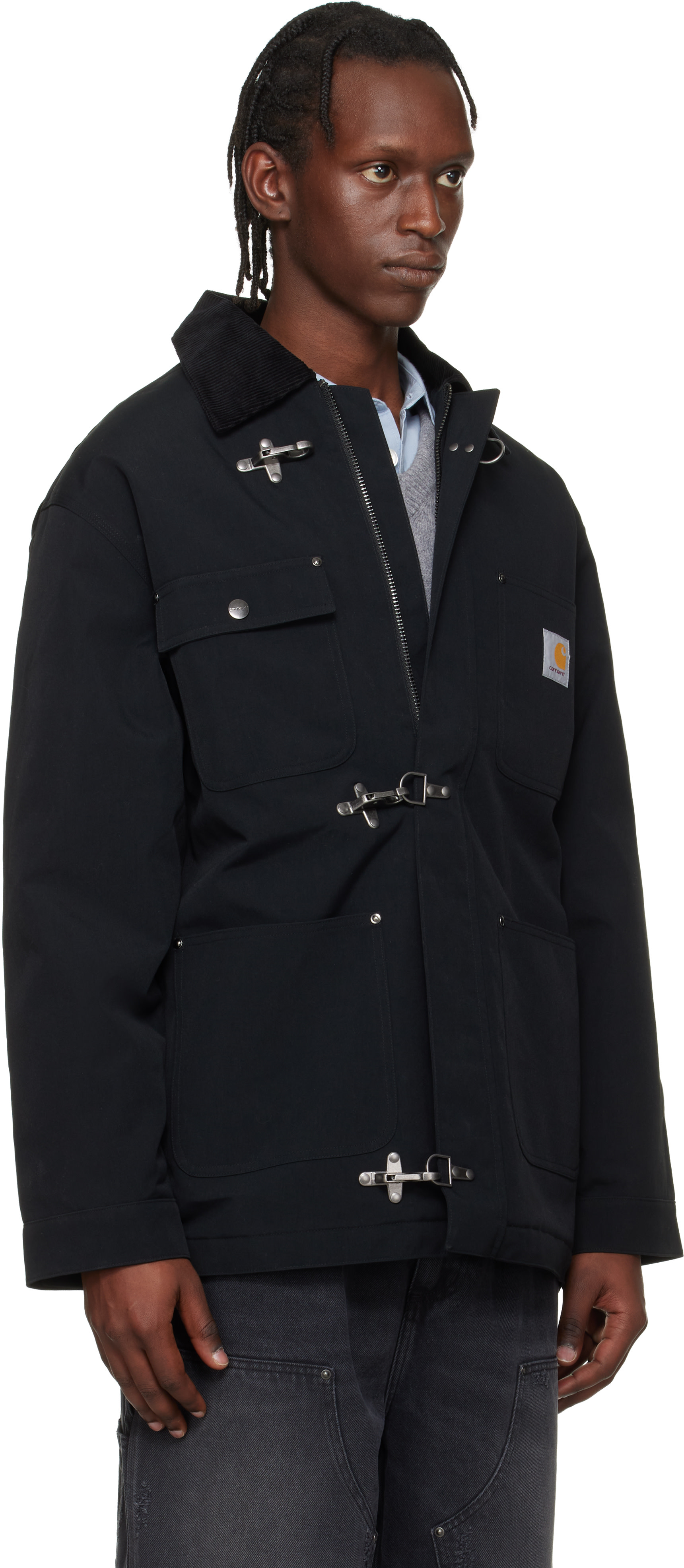 Carhartt Work In Progress - 블랙 아데어 코트
