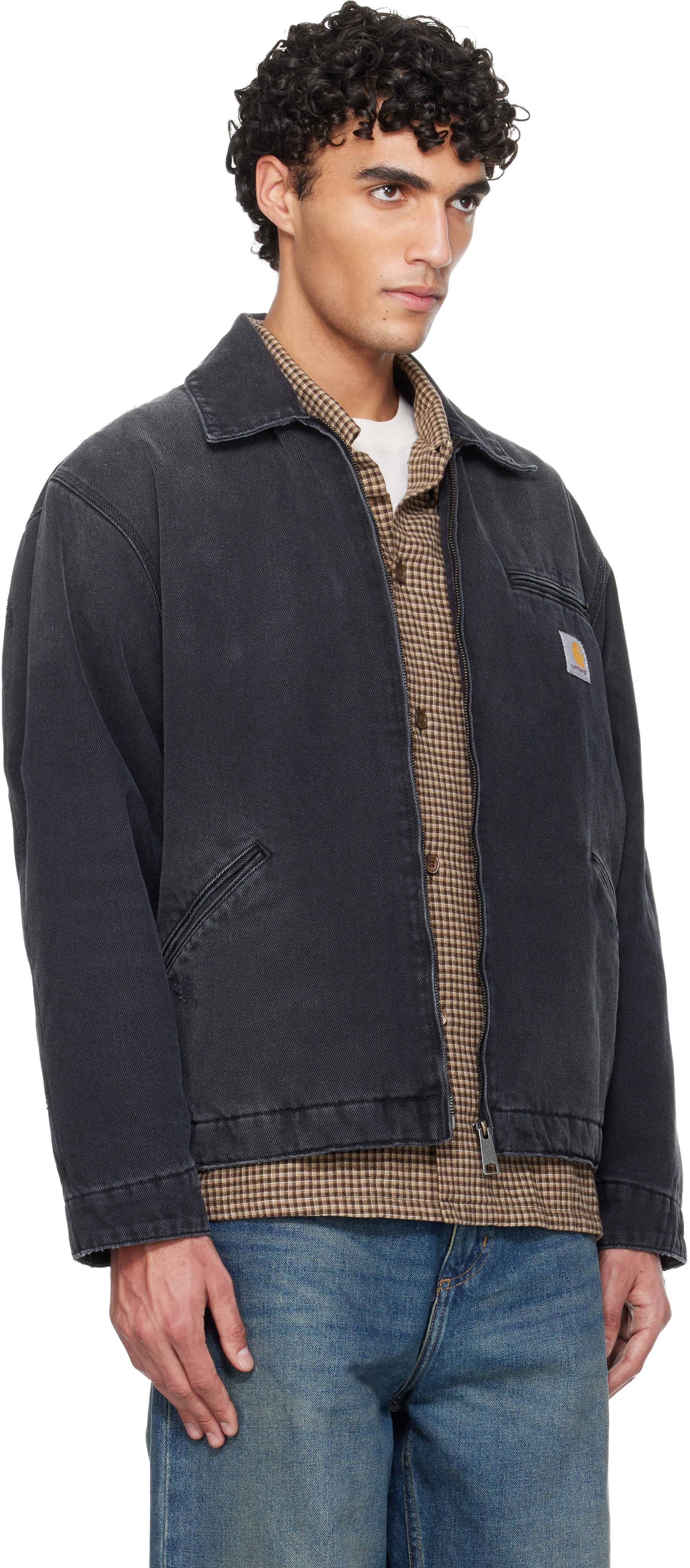 Carhartt Work In Progress: ブラック OG Detroit デニムジャケット