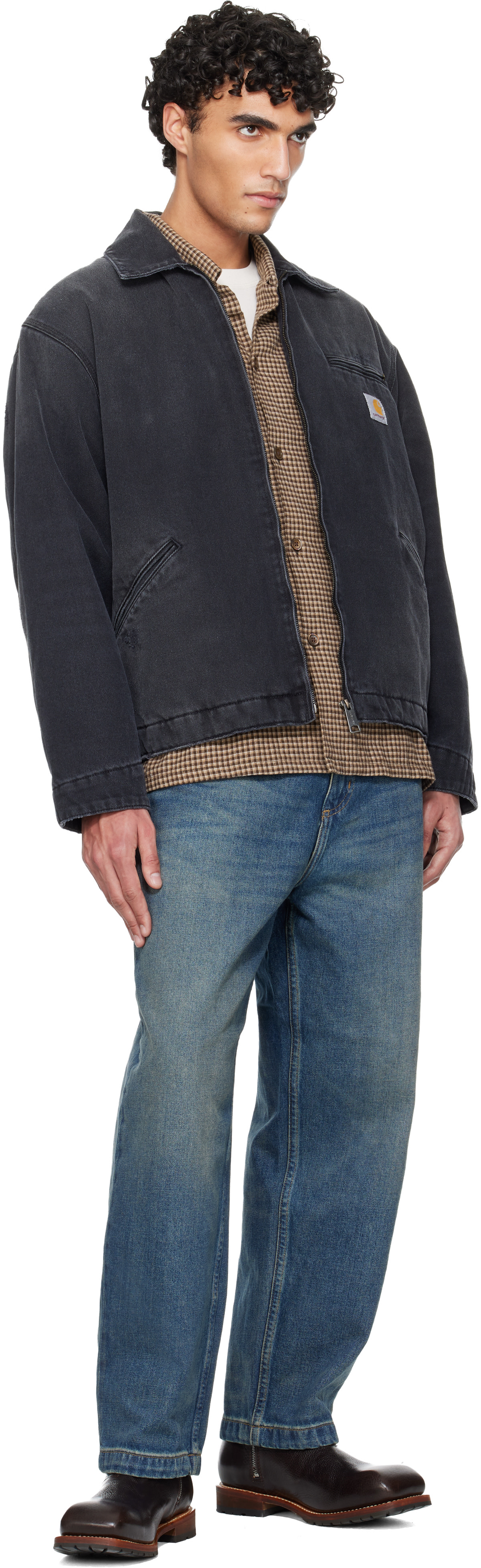 Carhartt Work In Progress: ブラック OG Detroit デニムジャケット