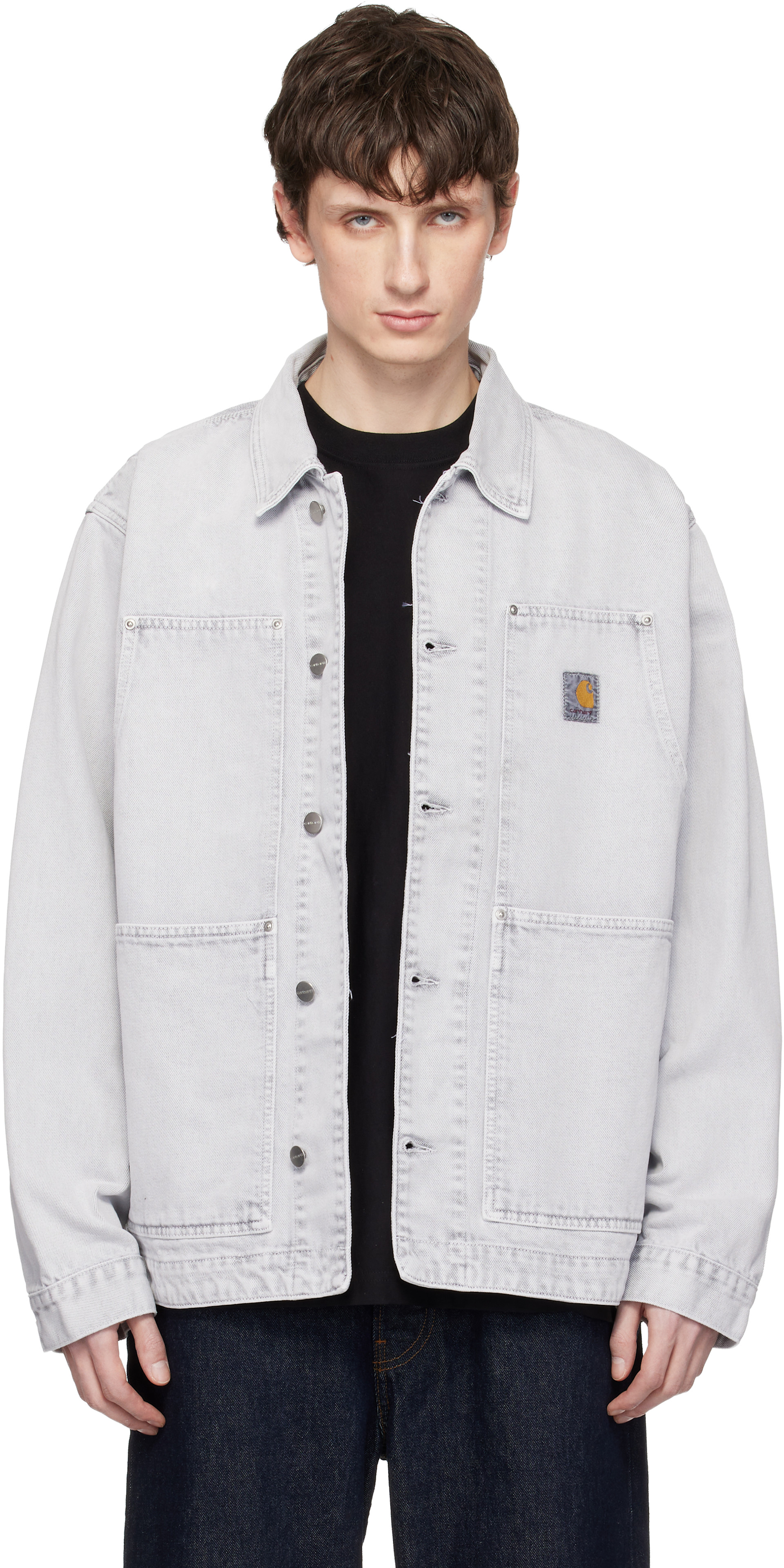 Carhartt Work In Progress - 그레이 OG 더블 프론트 데님 재킷