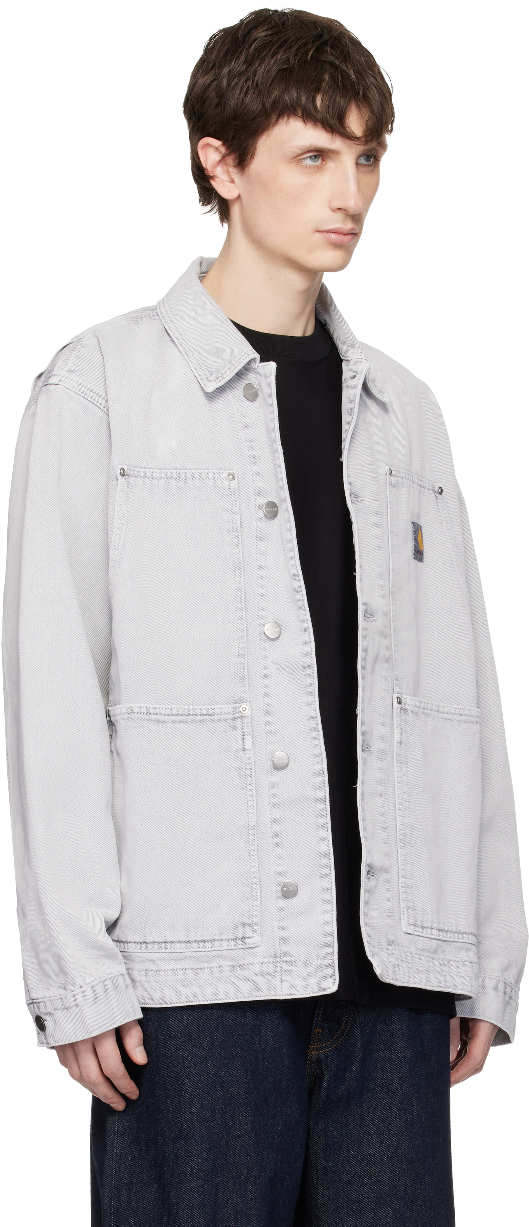 Carhartt Work In Progress - 그레이 OG 더블 프론트 데님 재킷