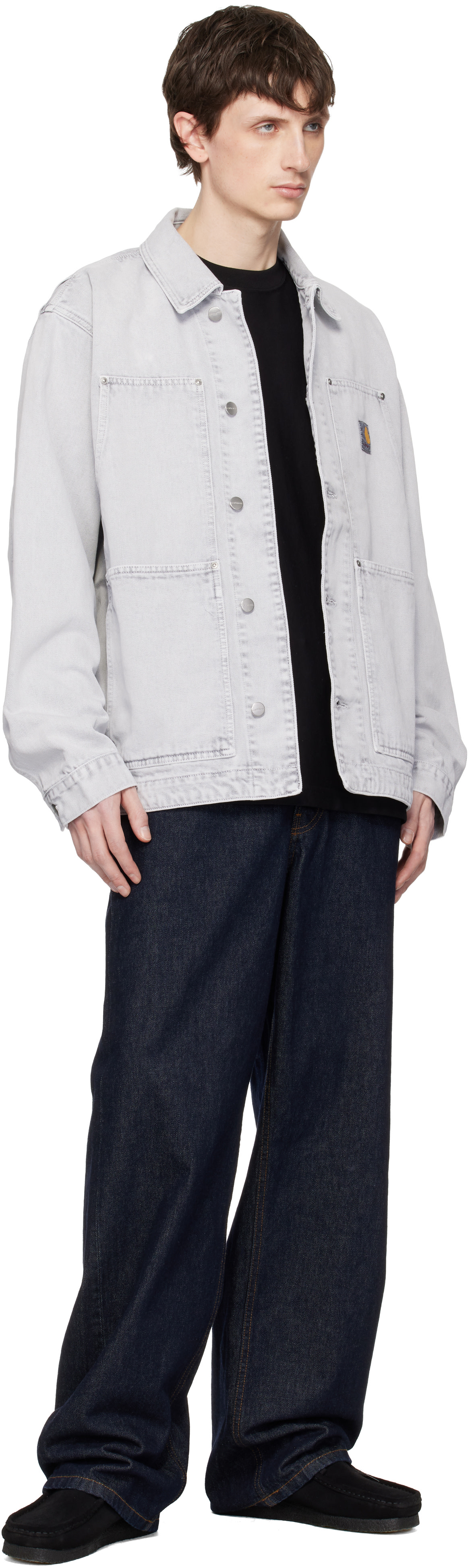 Carhartt Work In Progress - 그레이 OG 더블 프론트 데님 재킷