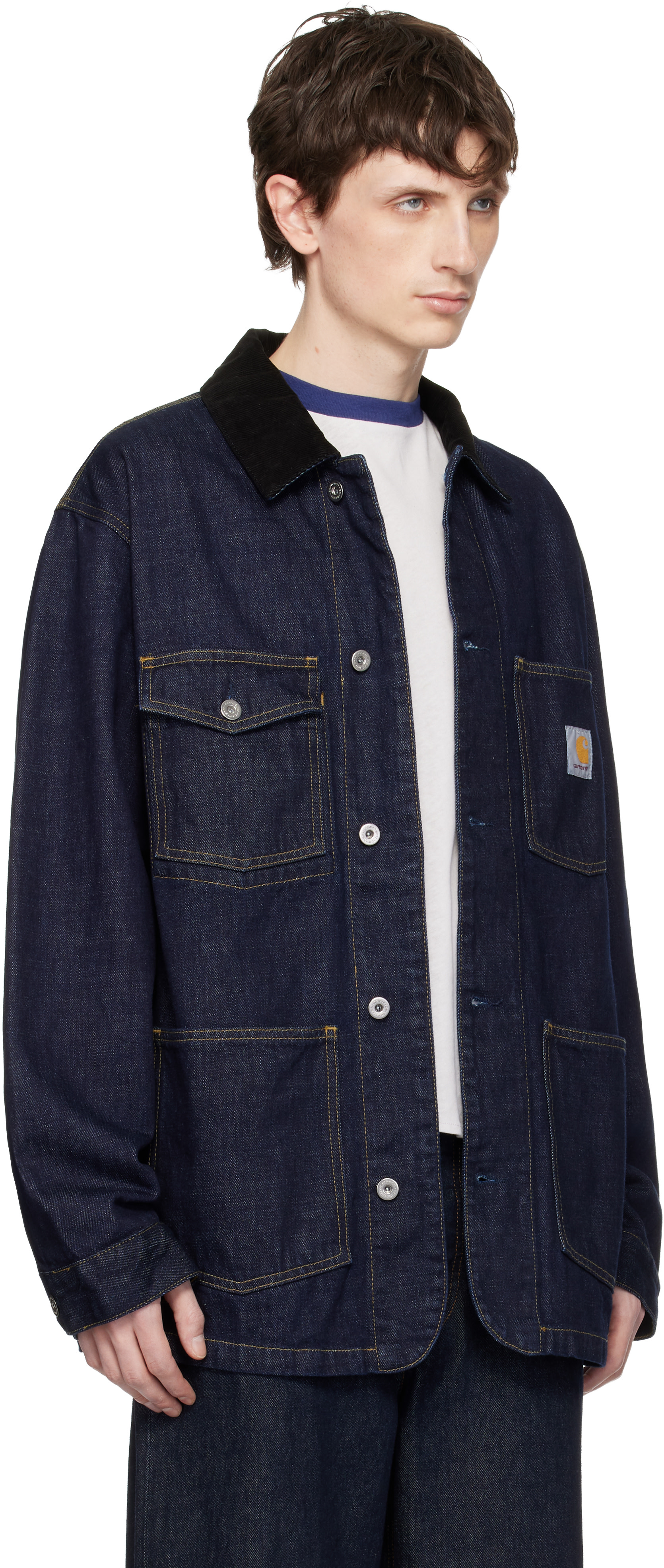 Carhartt Work In Progress: Blue Warren Denim Chore Coat | SSENSE