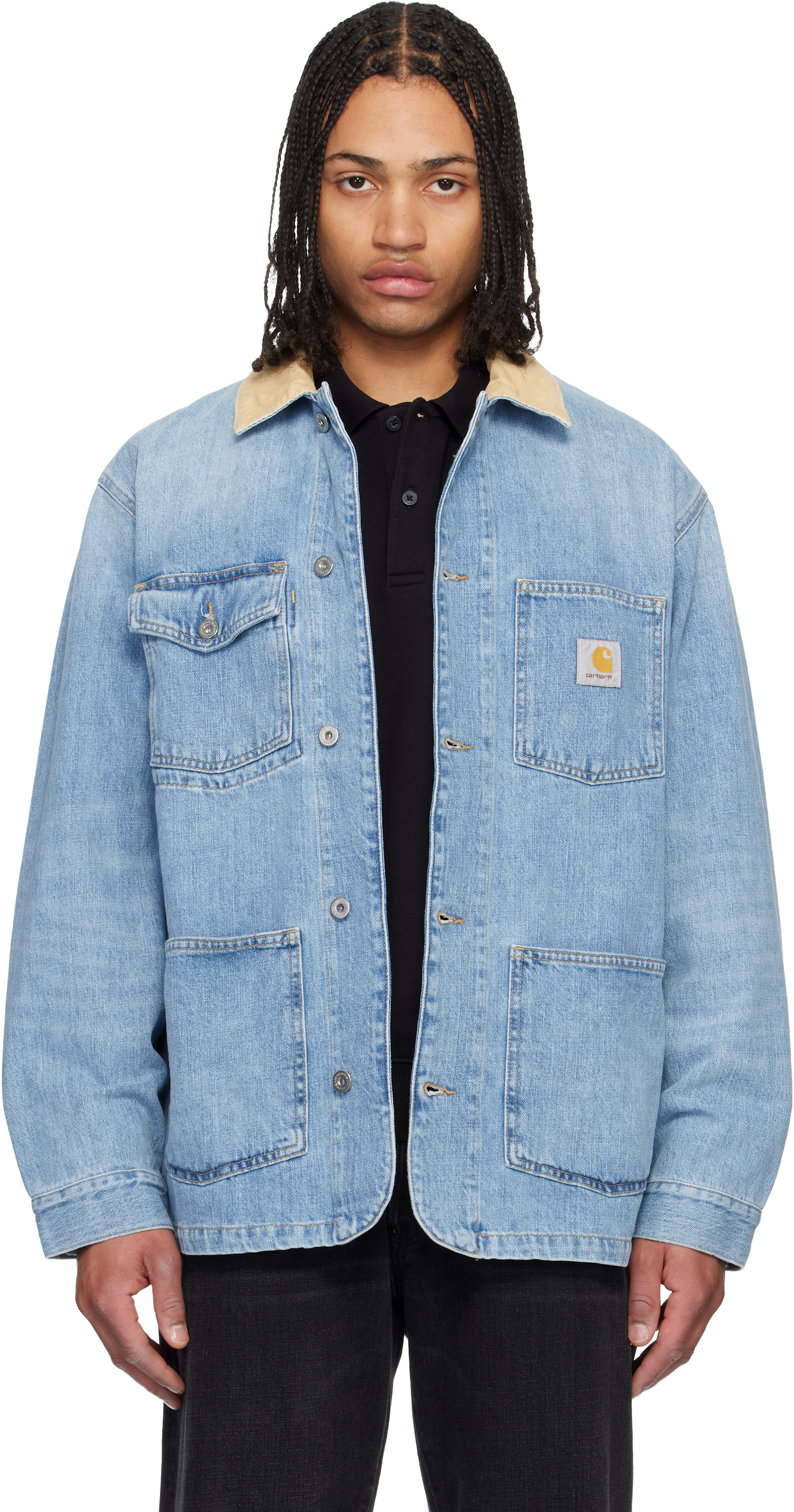 Carhartt Work In Progress - 블루 워렌 데님 초어 코트