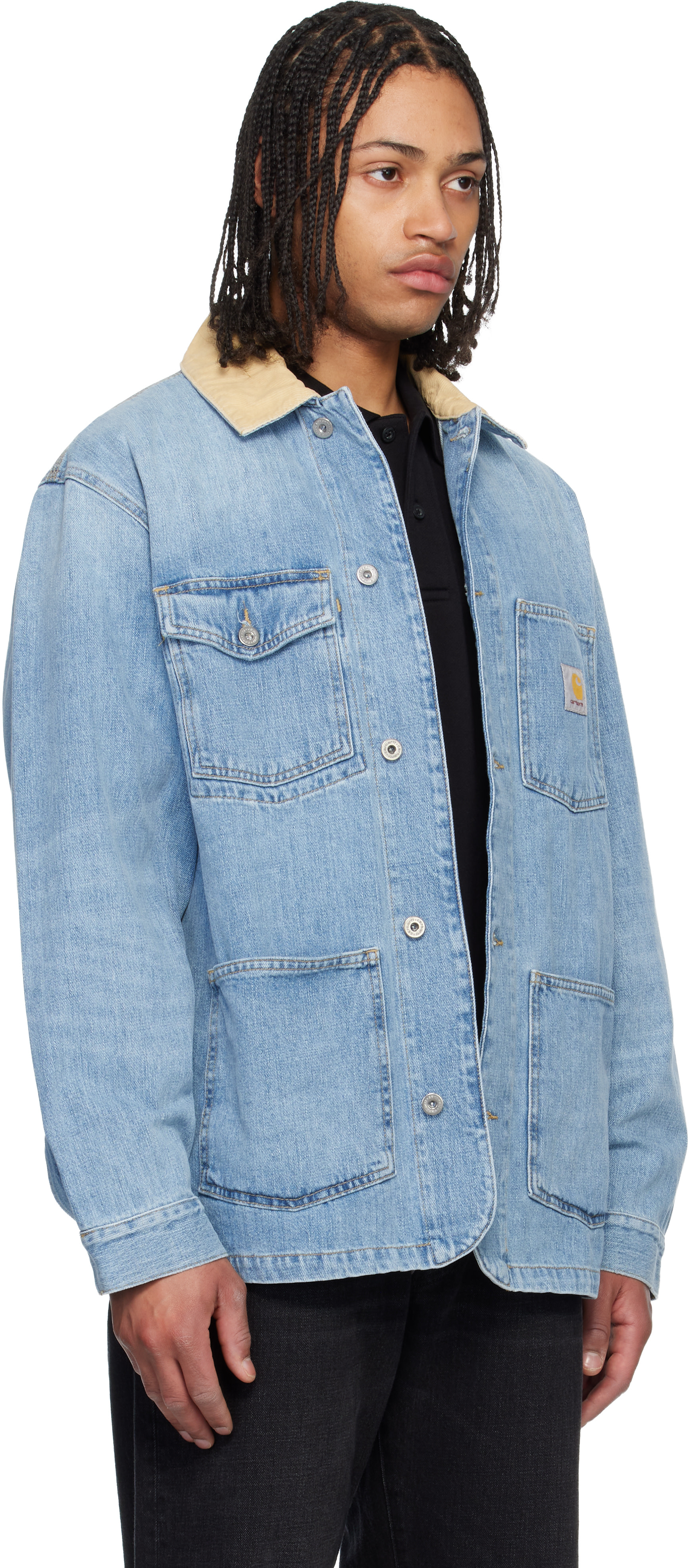 Carhartt Work In Progress: Blue Warren Denim Chore Coat | SSENSE Carhartt Work In Progress: Blue Warren Denim Chore Coat | SSENSE