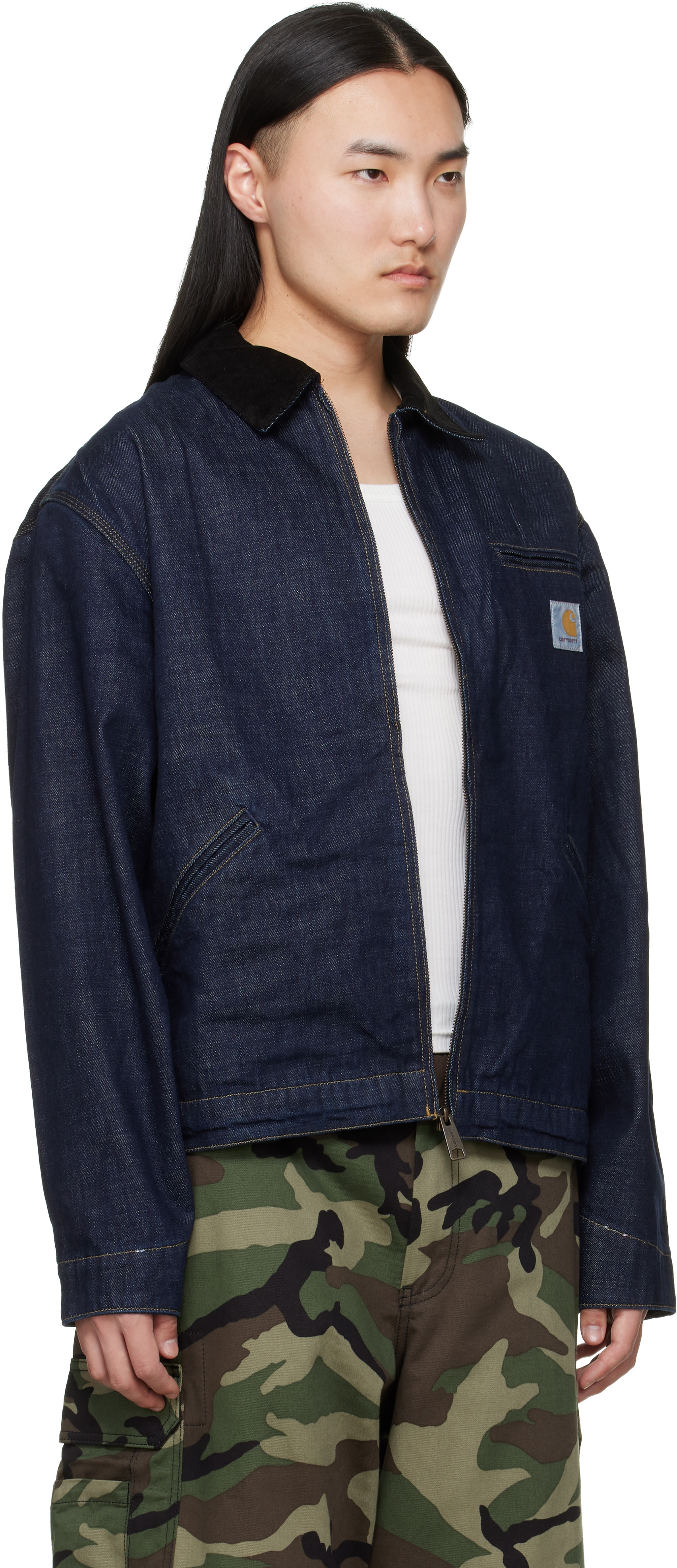 Carhartt Work In Progress - 블루 OG 디트로이트 데님 재킷