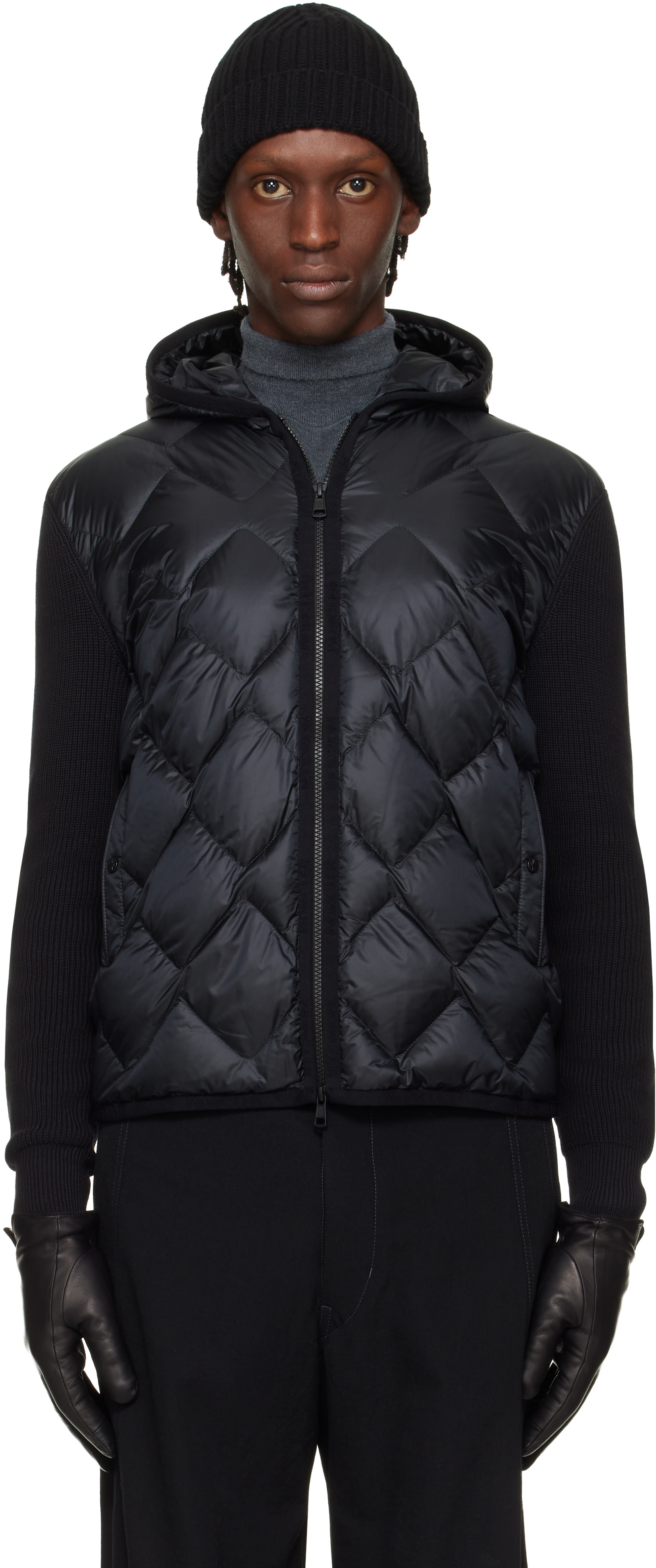 Moncler - 블랙 아치비오 가디건 다운 재킷