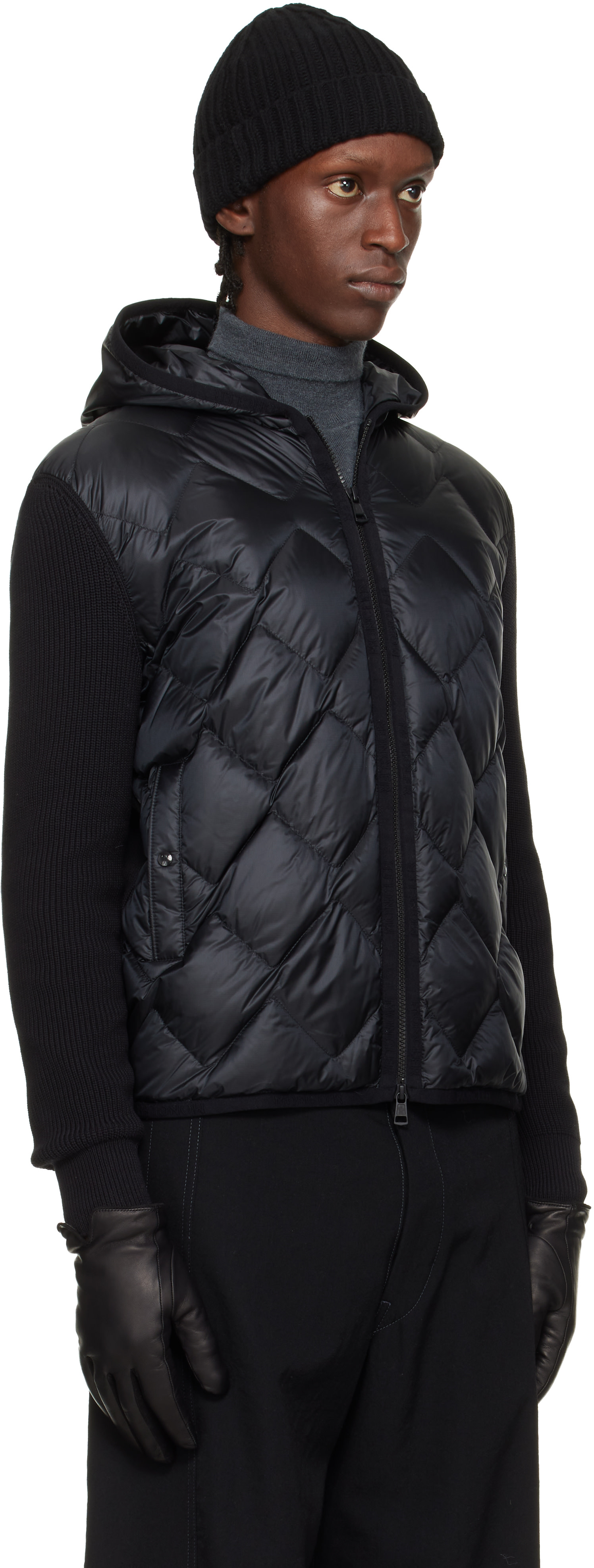Moncler - 블랙 아치비오 가디건 다운 재킷