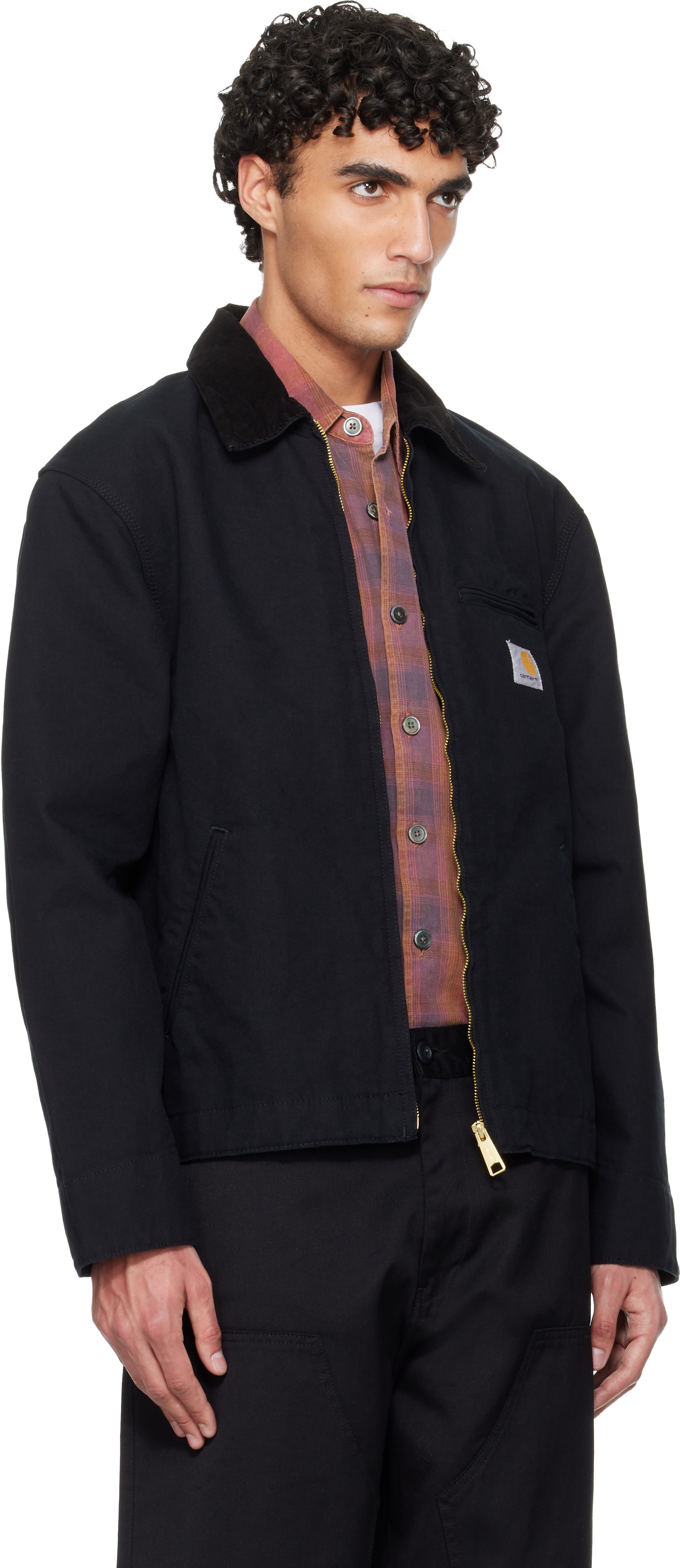 Carhartt Work In Progress: Black Detroit Jacket | SSENSE Carhartt Work In Progress: Black Detroit Jacket | SSENSE