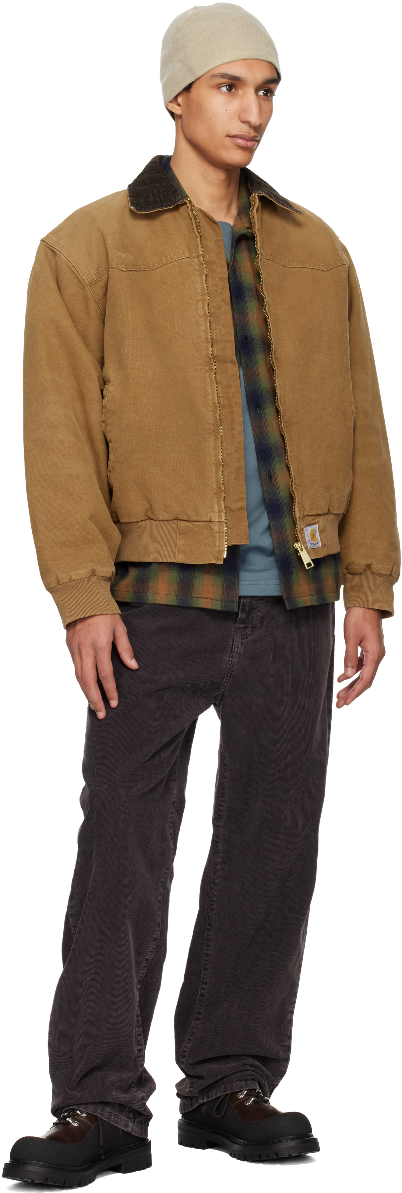 Carhartt Work In Progress: Tan OG Santa Fe Jacket | SSENSE