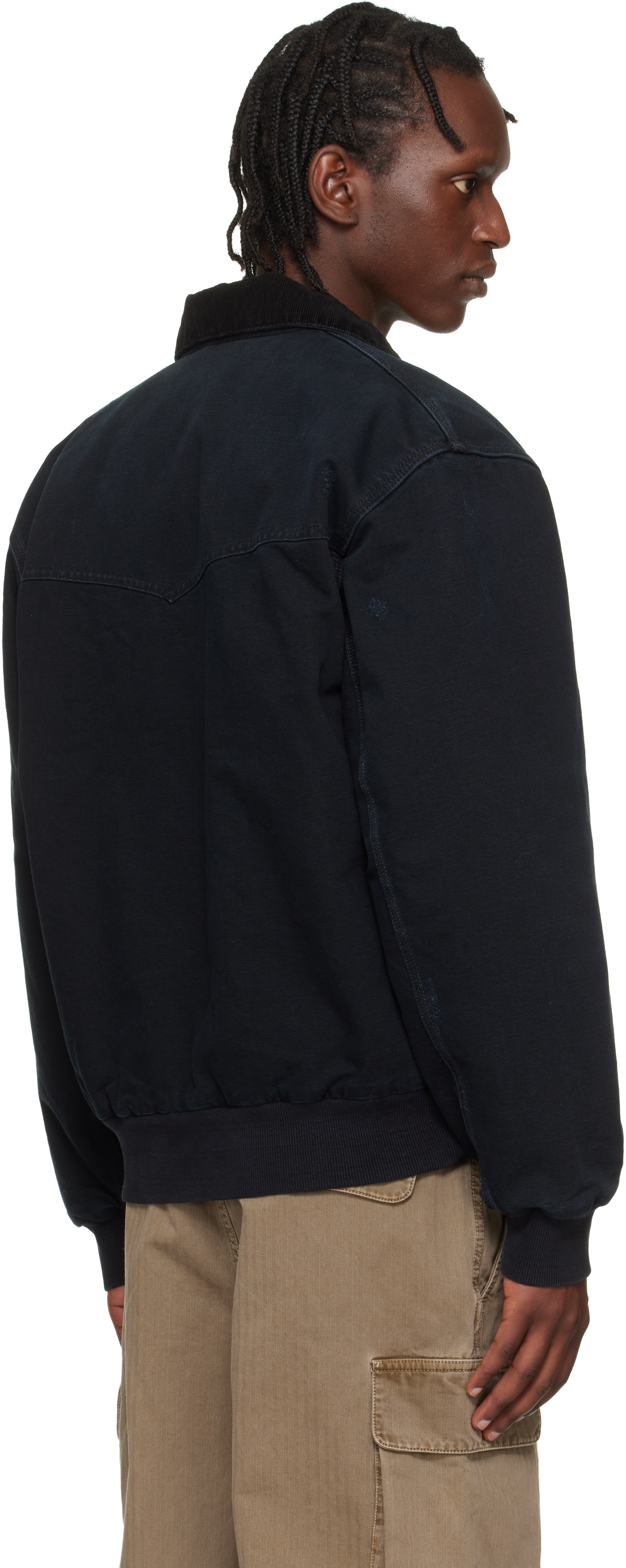 Carhartt Work In Progress: Black OG Santa Fe Jacket | SSENSE