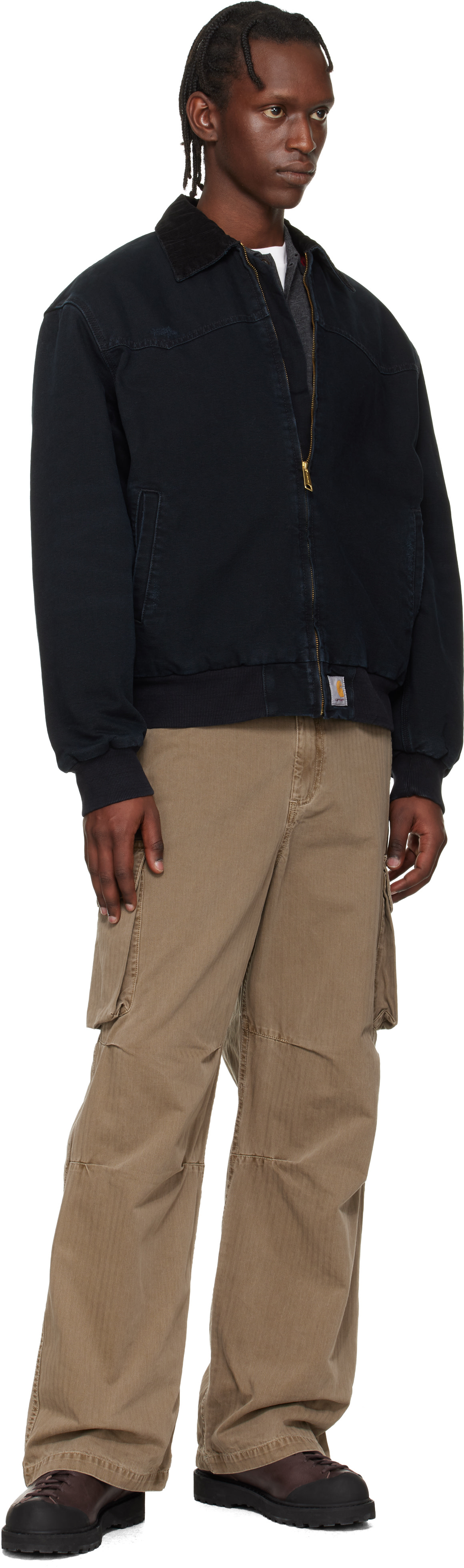 Carhartt Work In Progress: Black OG Santa Fe Jacket | SSENSE