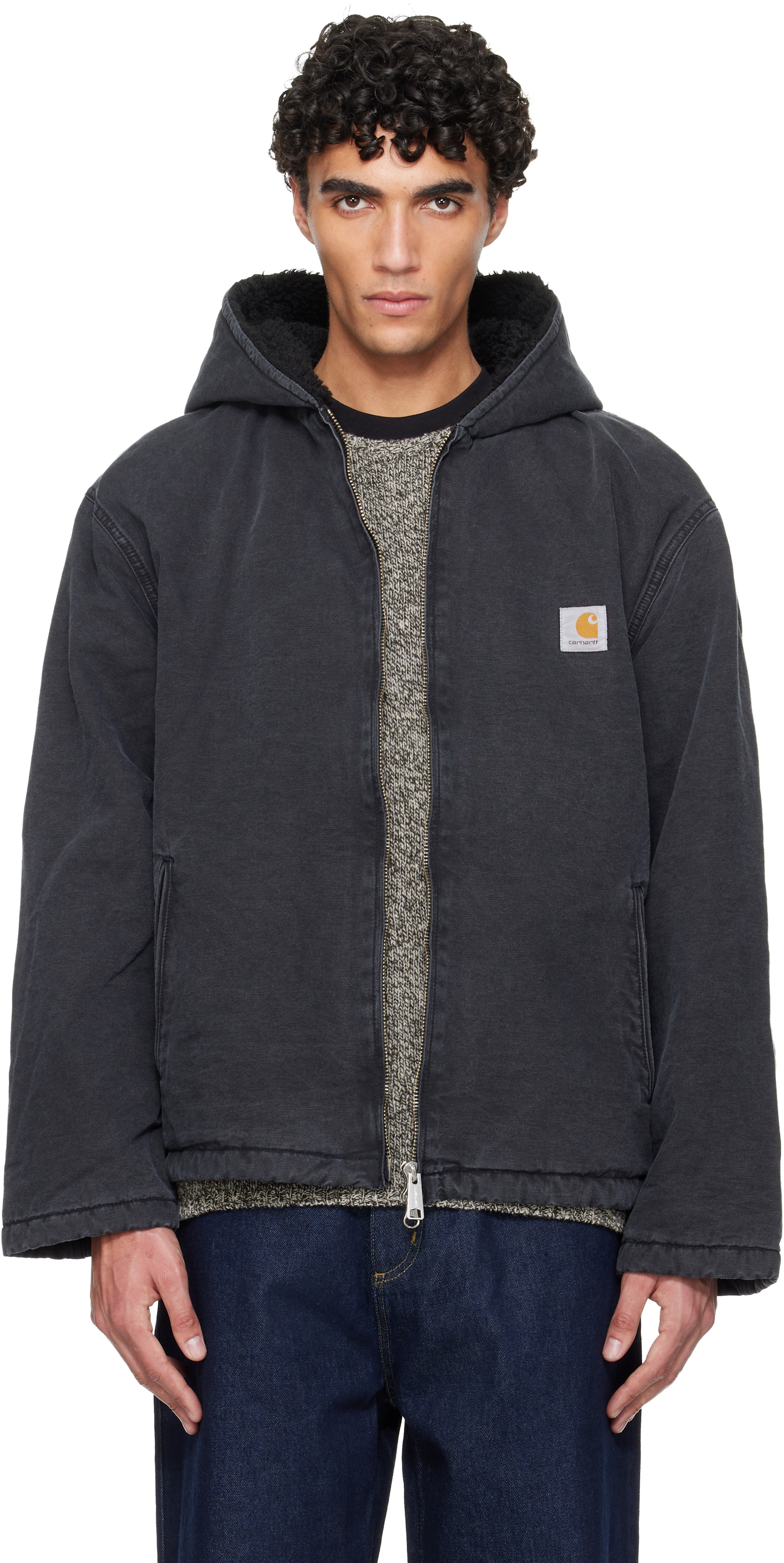Carhartt 黒 M フリースジャケット Carhartt カーハート carhartt ジャケット フリースジャケット ボア
