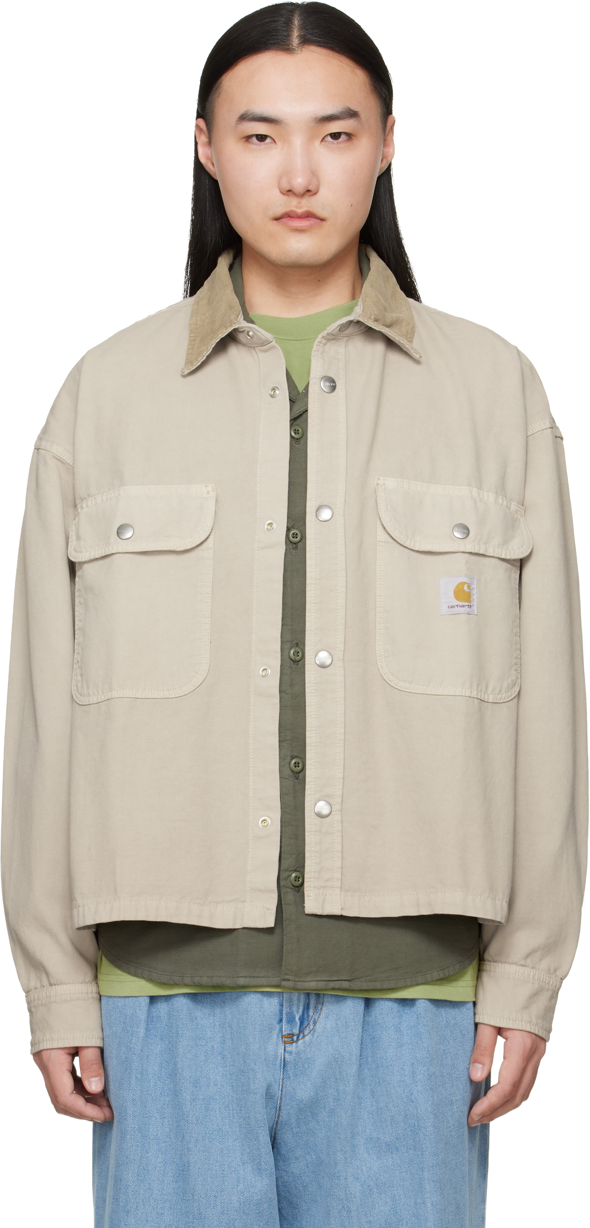 Carhartt Work In Progress - 베이지 프레스코트 셔츠