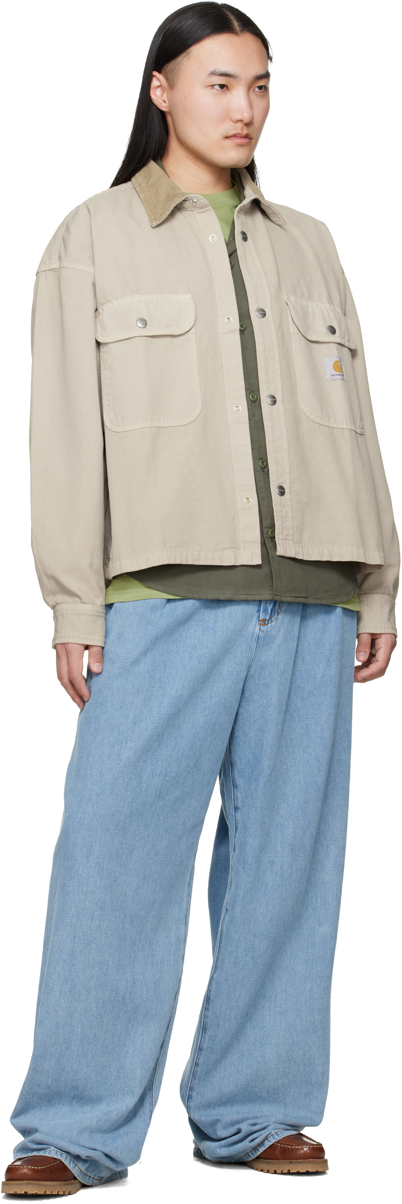 Carhartt Work In Progress - 베이지 프레스코트 셔츠