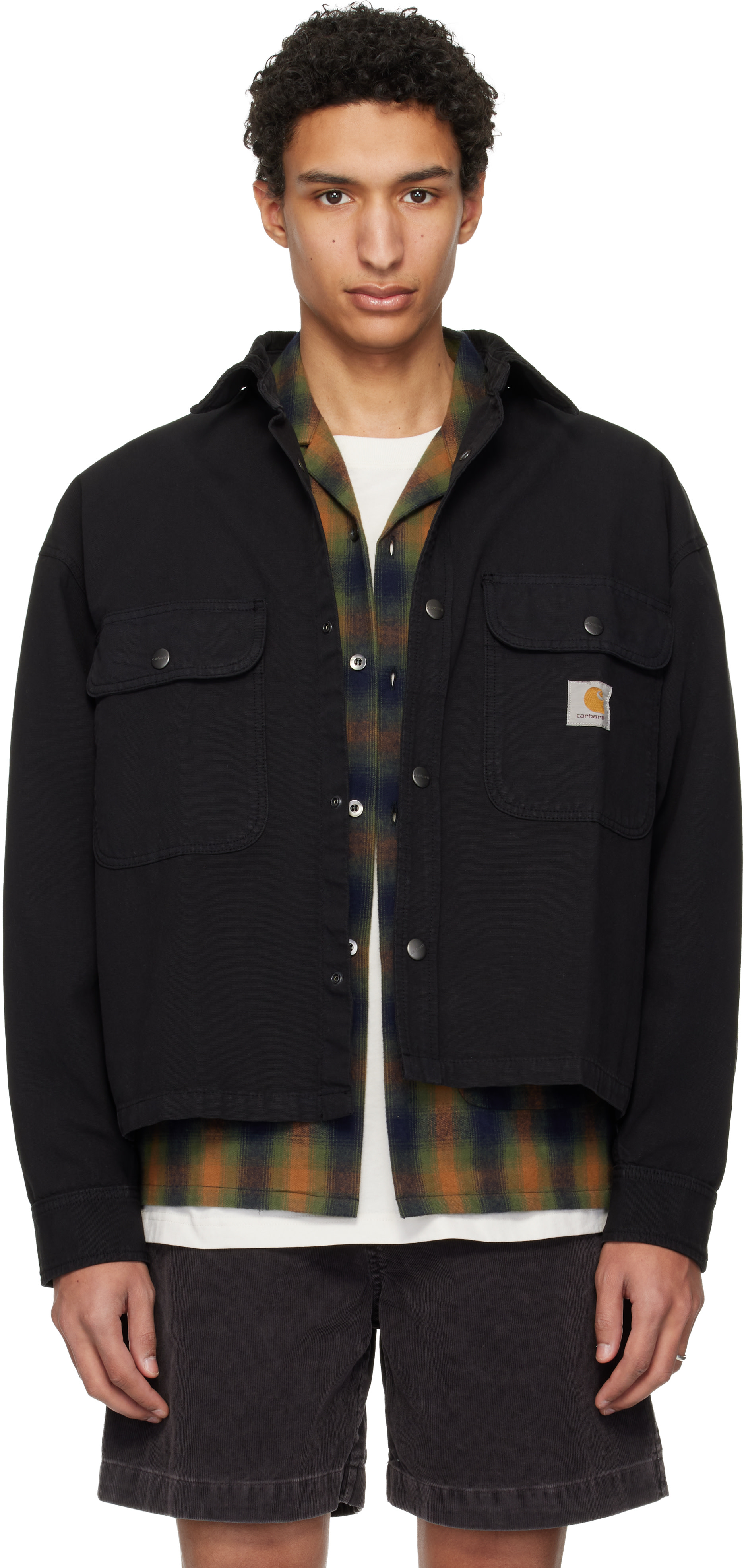 Carhartt Work In Progress - 블랙 프레스콧 셔츠