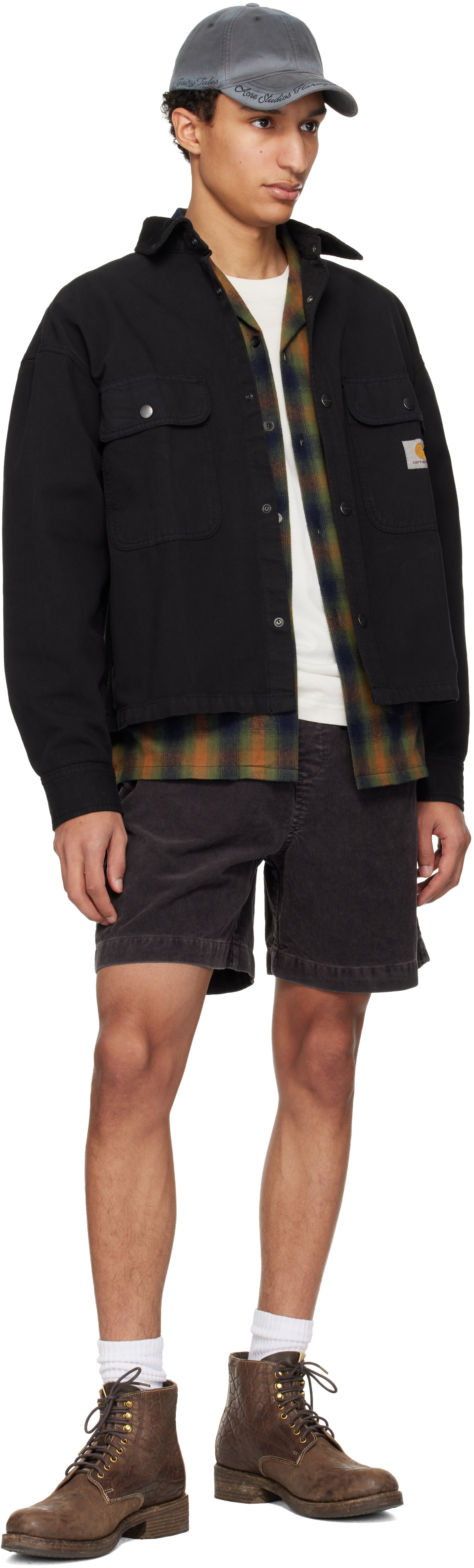 Carhartt Work In Progress - 블랙 프레스콧 셔츠