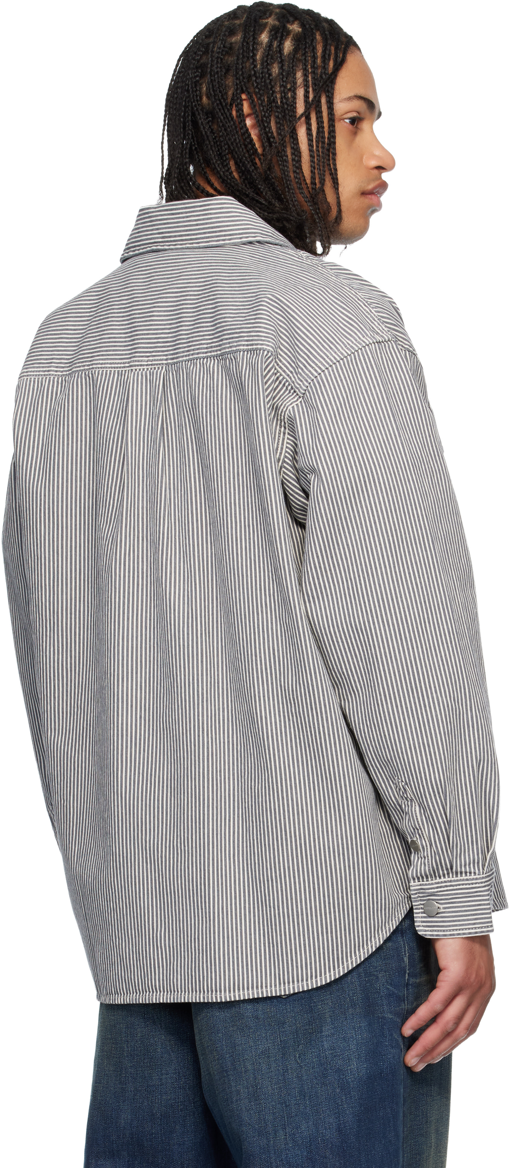 Carhartt Work In Progress: ホワイト＆グレー Mercer ストライプ