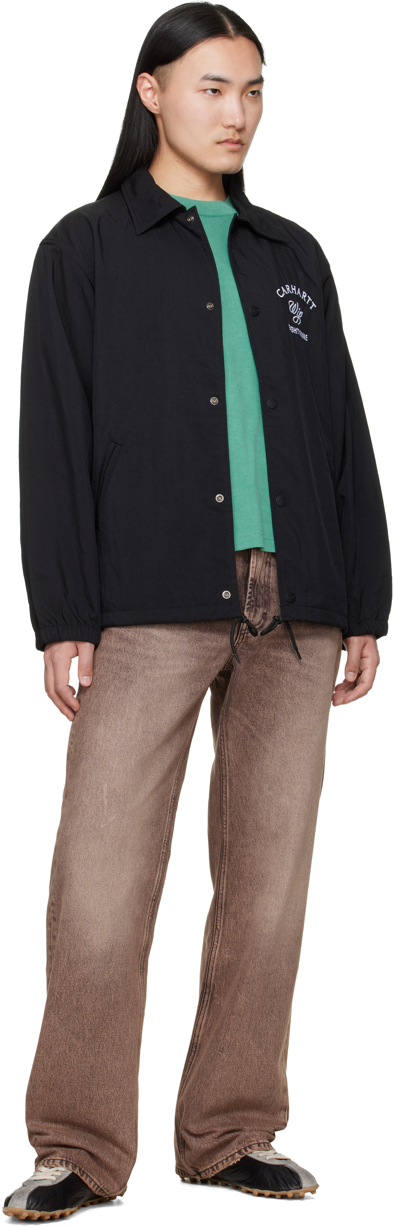 Carhartt Work In Progress - 블랙 에이티나인 코치 재킷