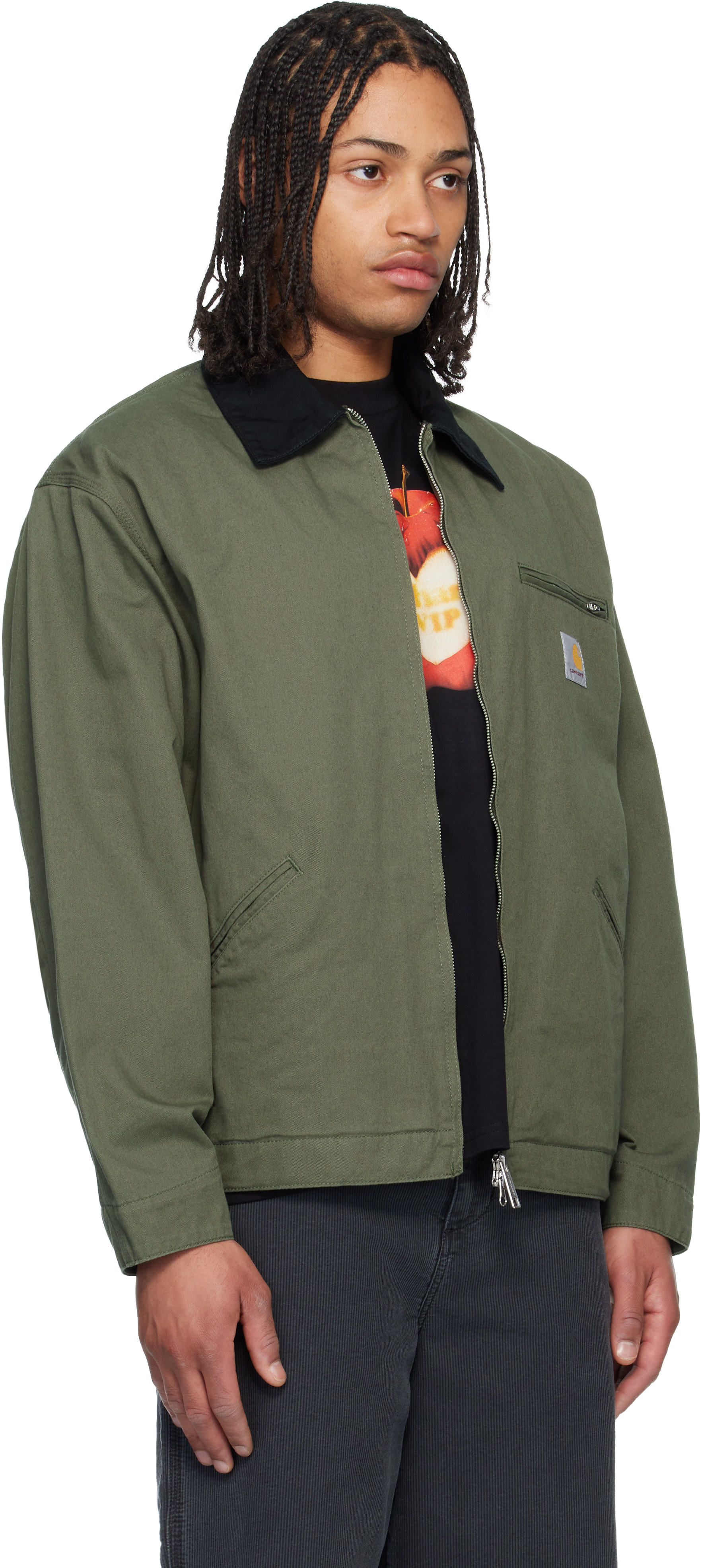 Carhartt Work In Progress: Green OG Detroit Jacket | SSENSE