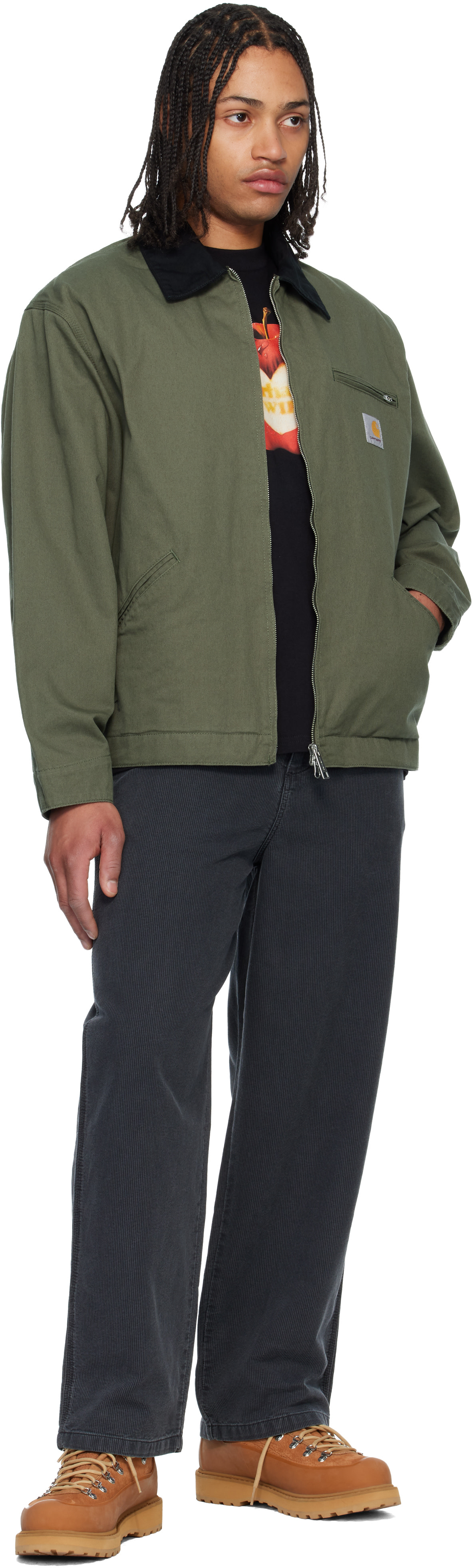 Carhartt Work In Progress: Green OG Detroit Jacket | SSENSE
