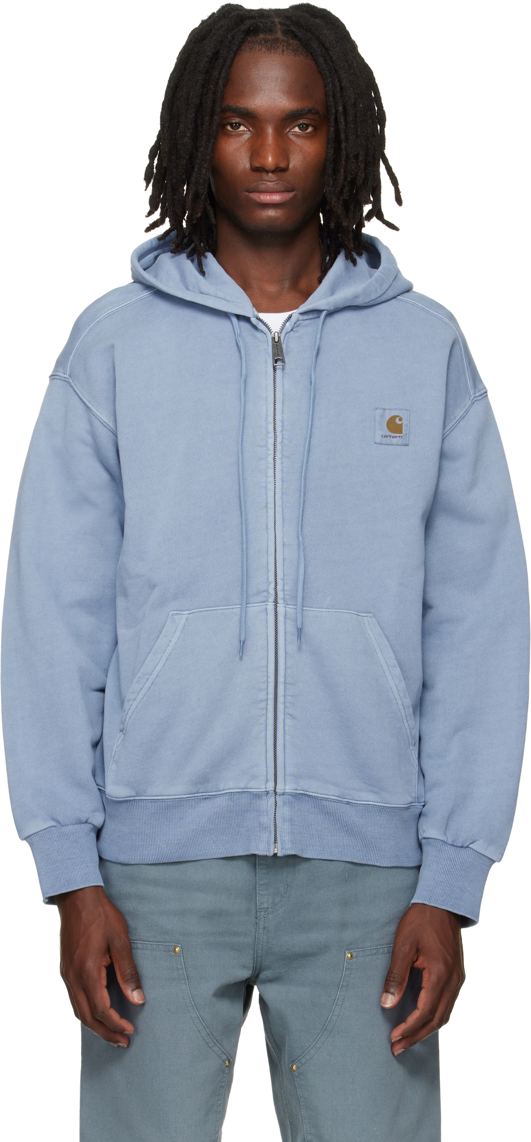 Carhartt Work In Progress - 블루 넬슨 후디