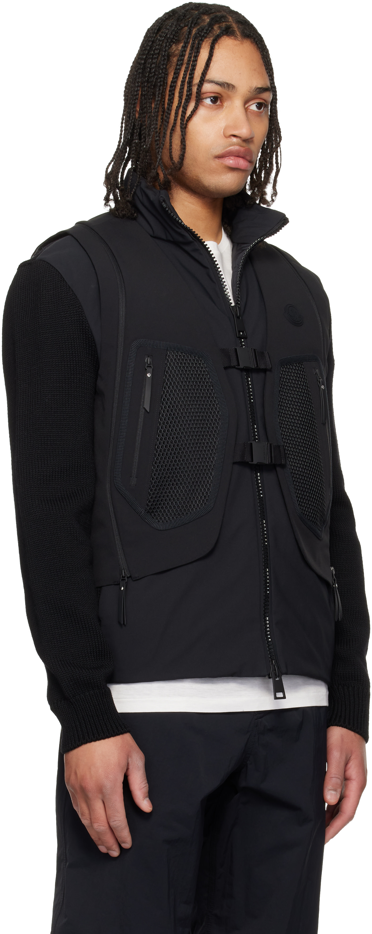 新作　BENTU VEST / BLK (999) Moncler Moncler: Black 'Matt Black' Spica 2-in-1 Vest | SSENSE