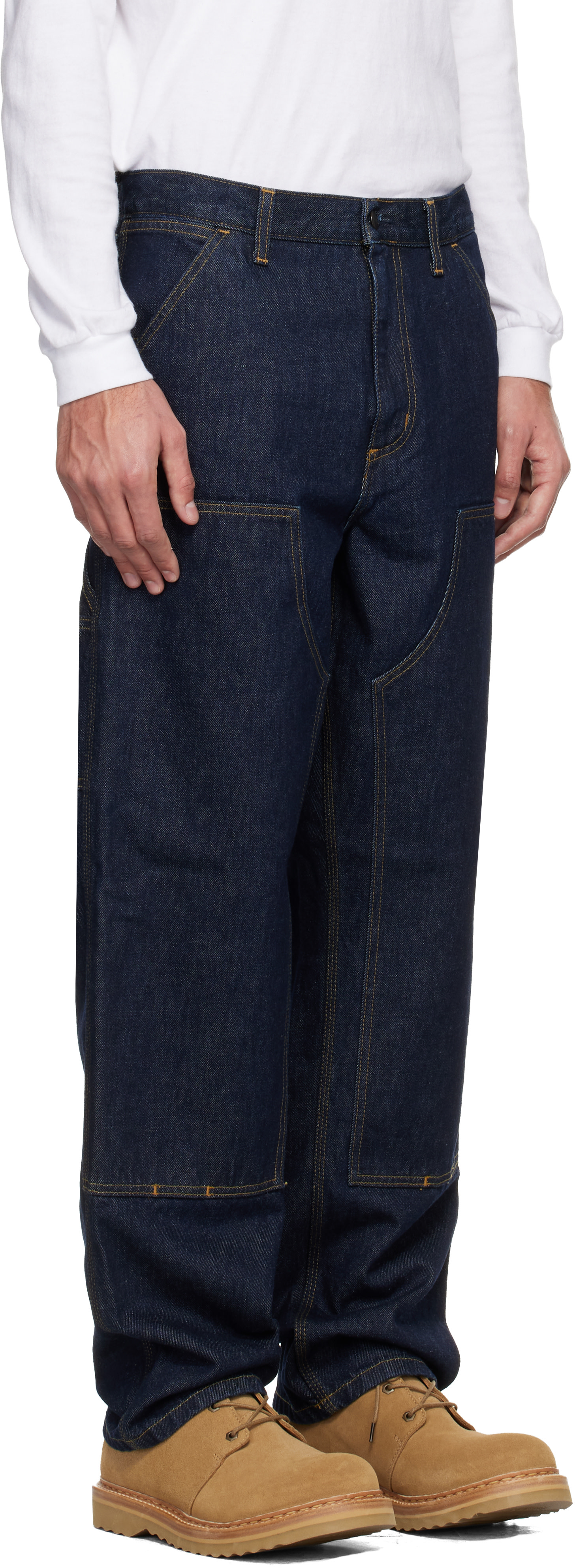 Carhartt Work In Progress: Navy Double Knee Jeans | SSENSE
