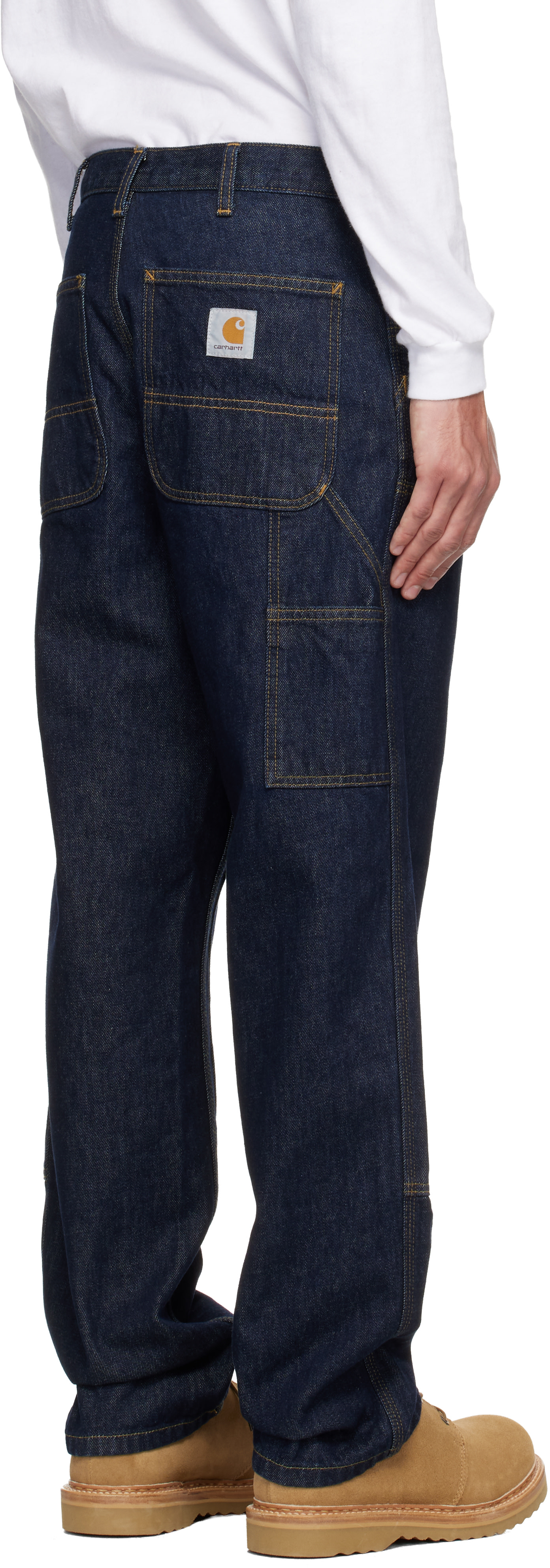 パンツ greatLAnd CARHARTT DOUBLE KNEE DENIM W30 Carhartt Work In Progress: Navy Double Knee Jeans | SSENSE Canada