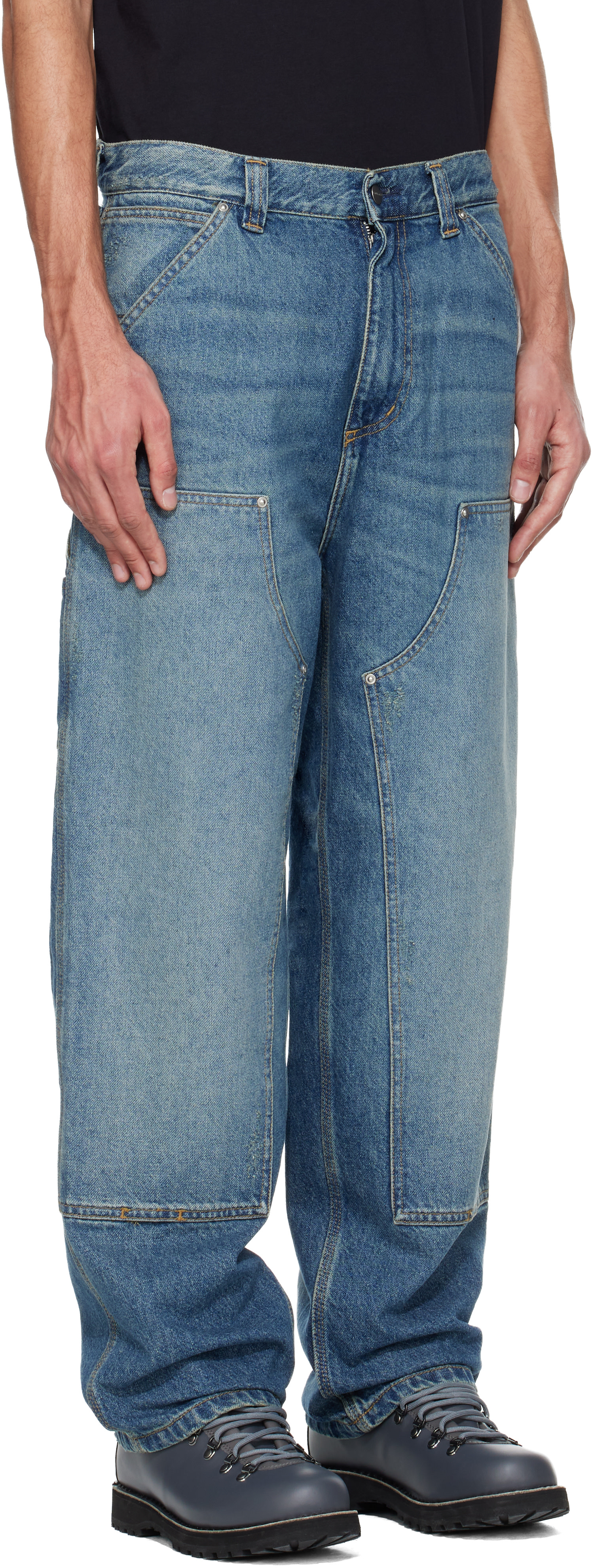 Carhartt Work In Progress: Blue OG Double Knee Jeans | SSENSE