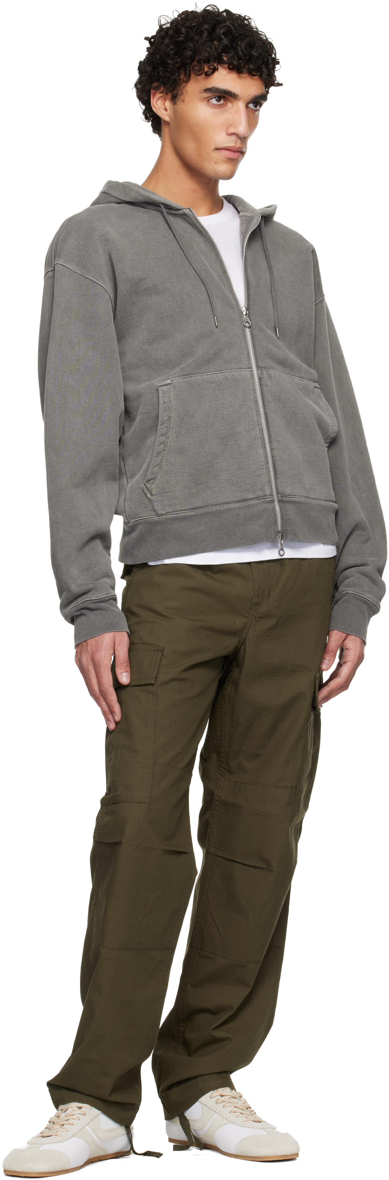 Carhartt Work In Progress - 카키 레귤러 카고 팬츠