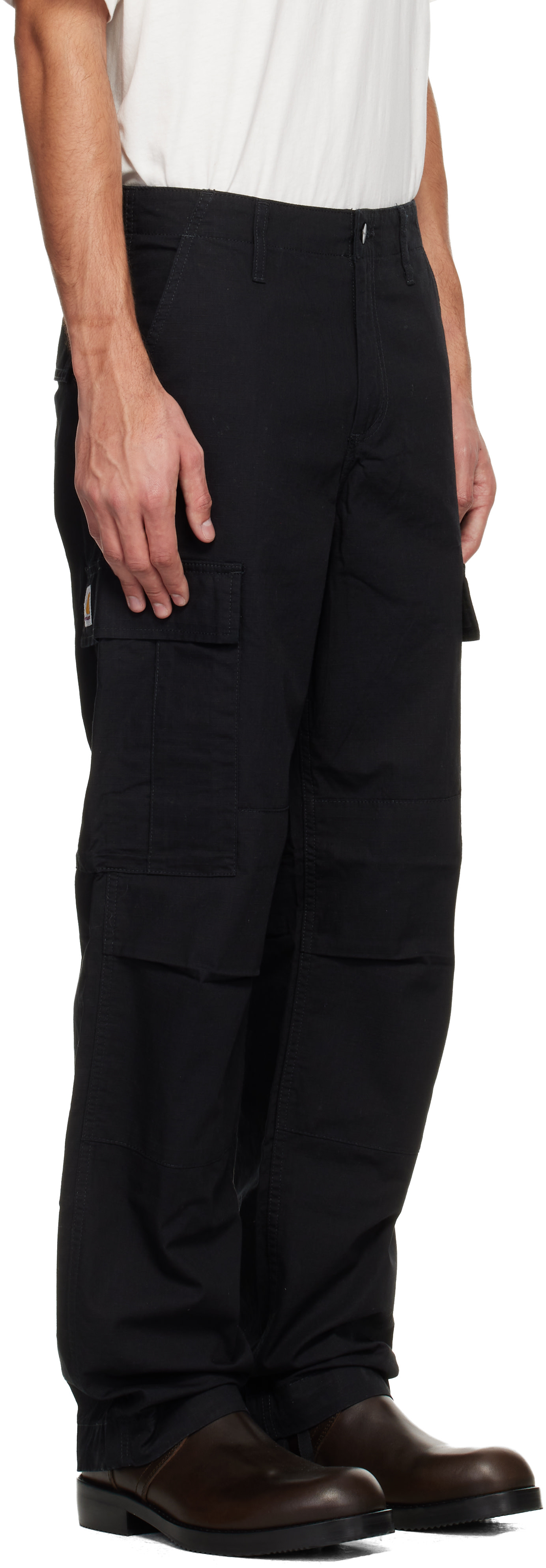 Carhartt Work In Progress - Pantalon cargo noir à coupe classique