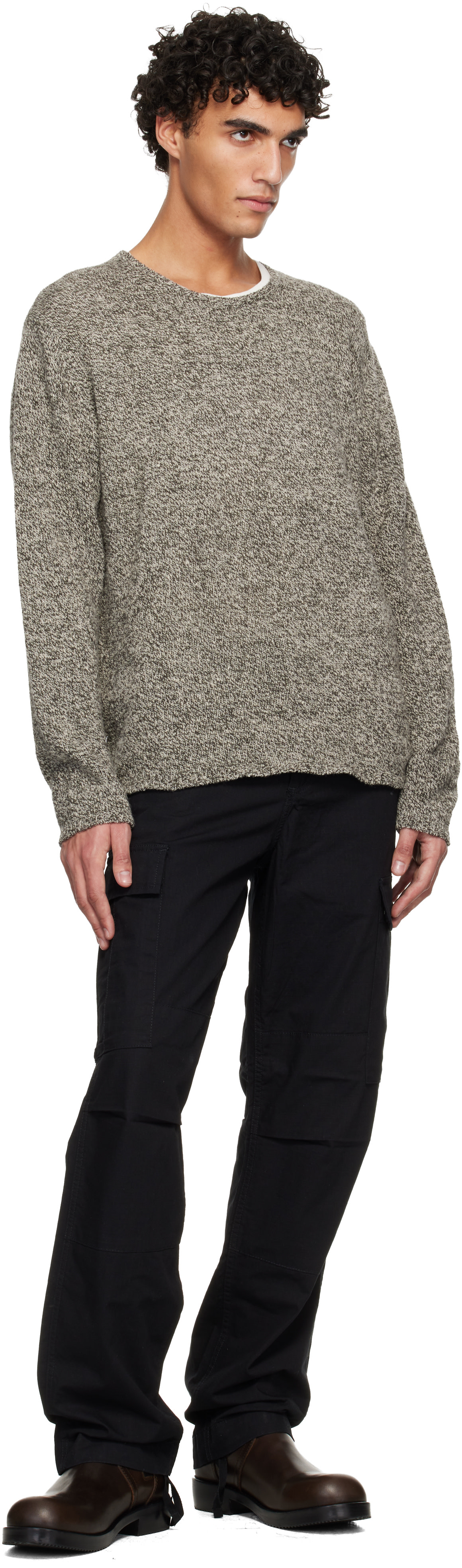 Carhartt Work In Progress - Pantalon cargo noir à coupe classique