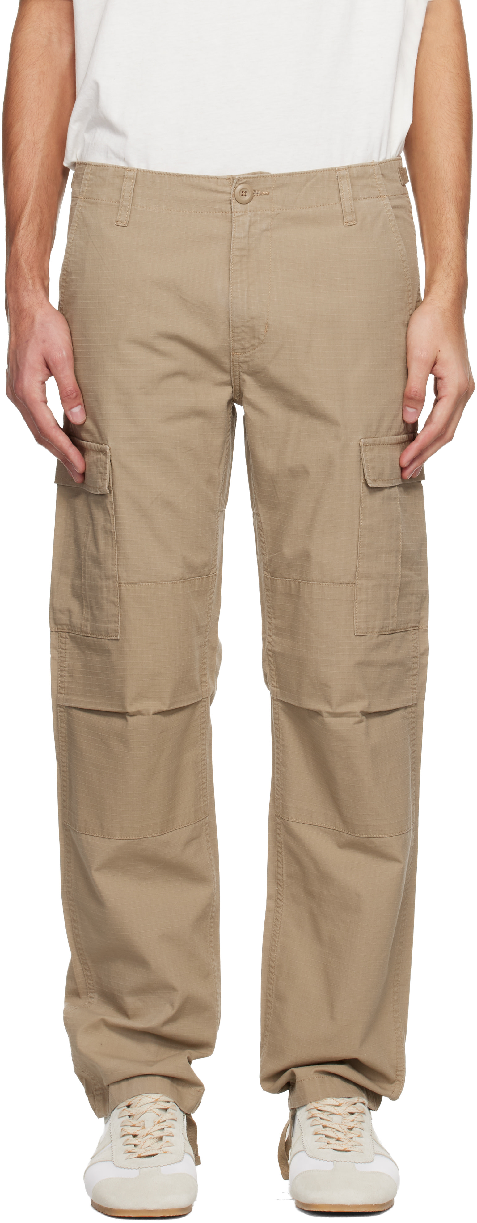 Carhartt Work In Progress - 베이지 에비에이션 카고 팬츠
