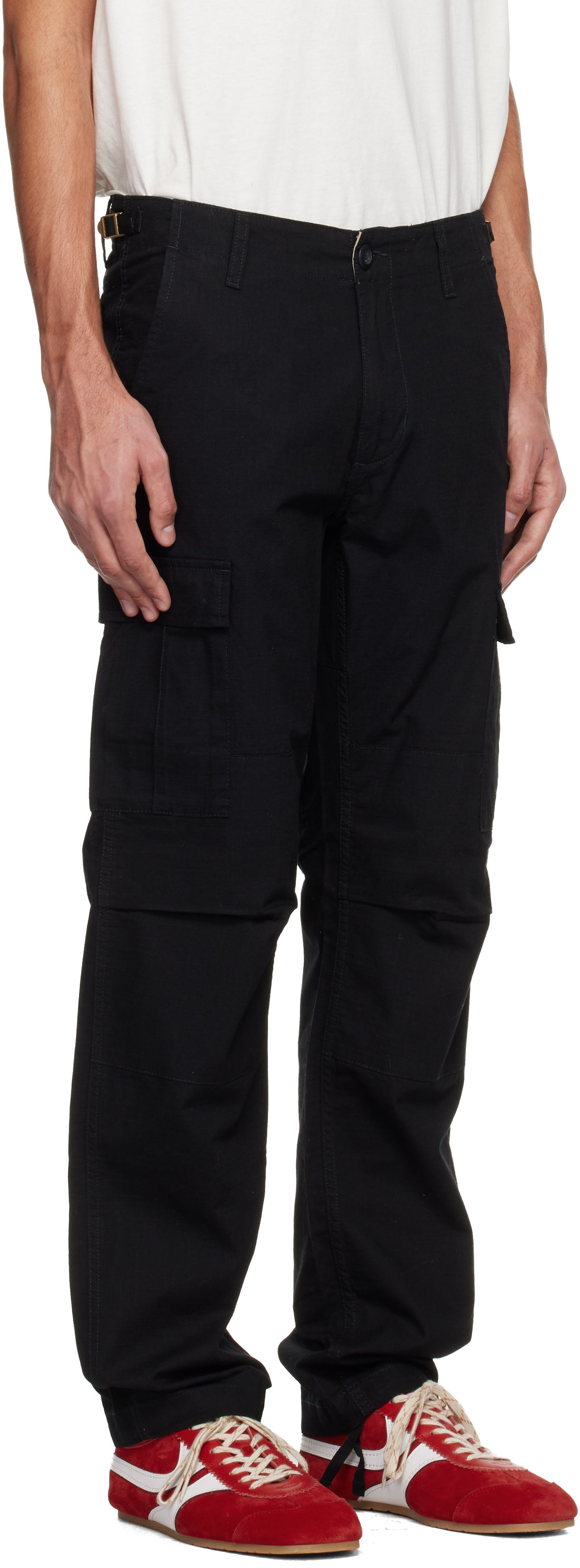 Carhartt Work In Progress - 블랙 에비에이션 카고 팬츠
