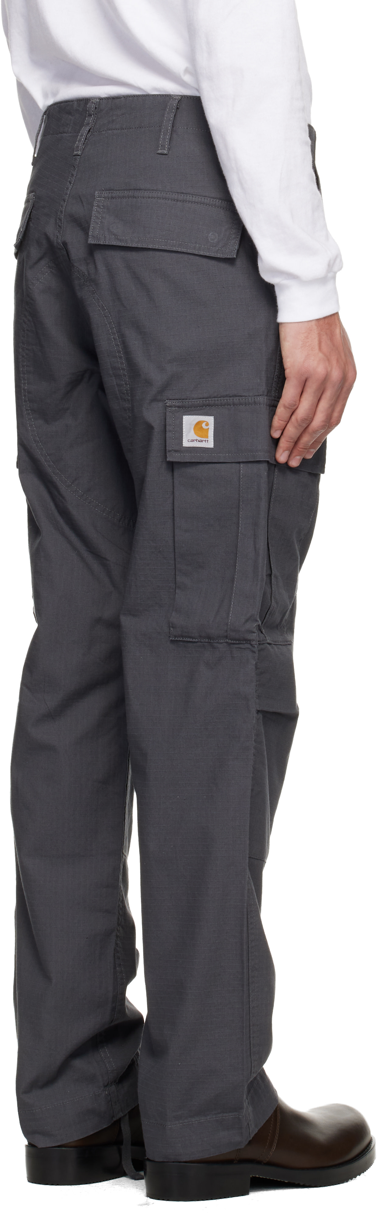 Carhartt Work In Progress - 그레이 레귤러 카고 팬츠
