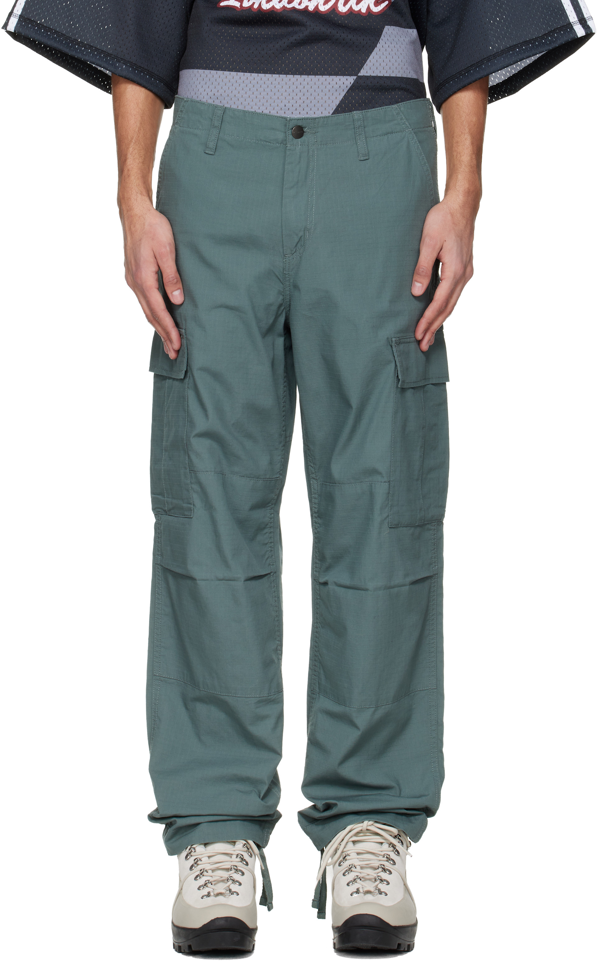 Carhartt Work In Progress - Pantalon cargo vert à coupe classique