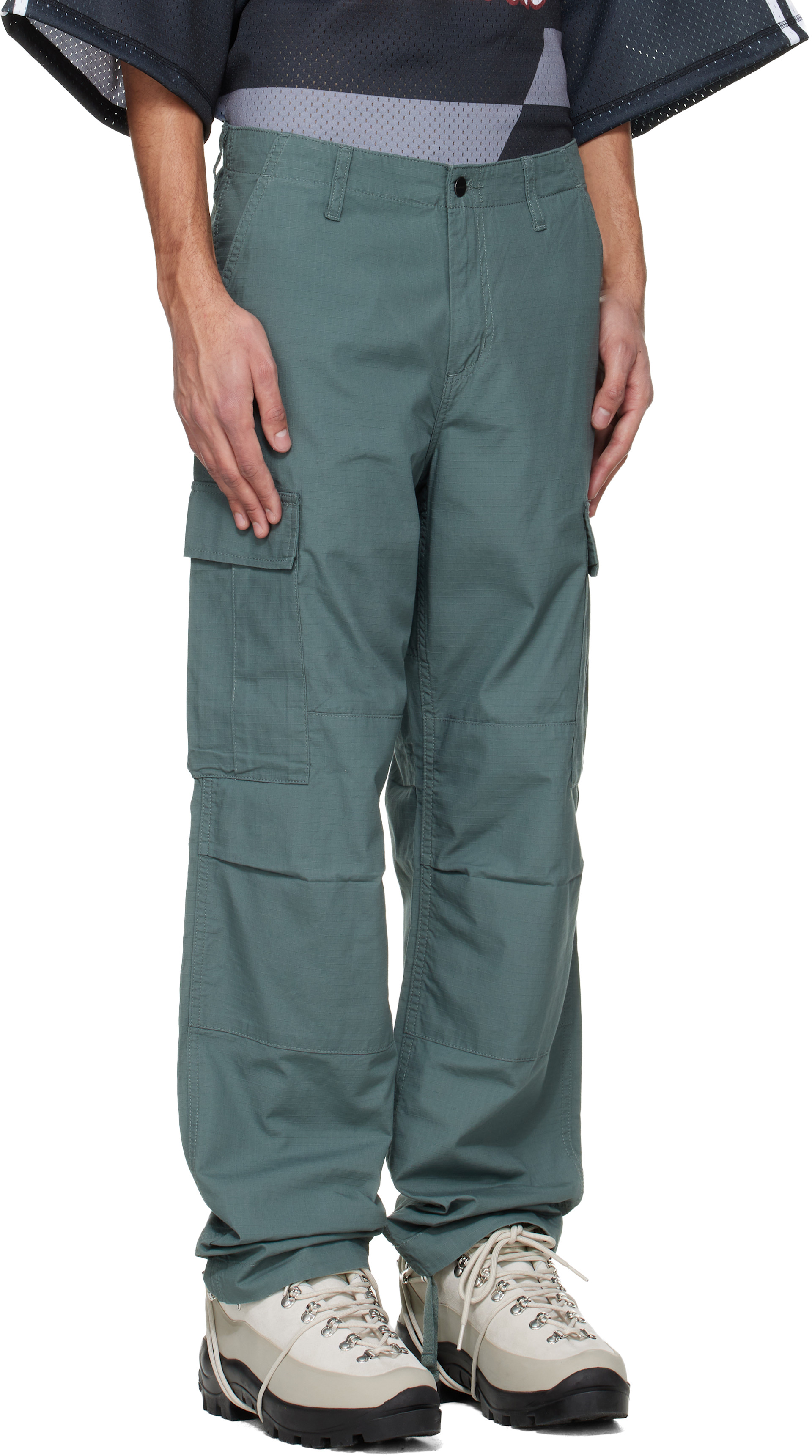 Carhartt Work In Progress - Pantalon cargo vert à coupe classique