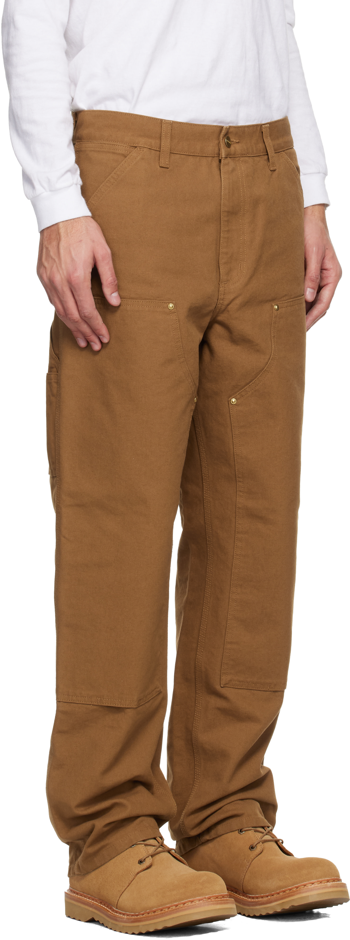 Carhartt Work In Progress - 브라운 오가닉 코튼 슬랙스