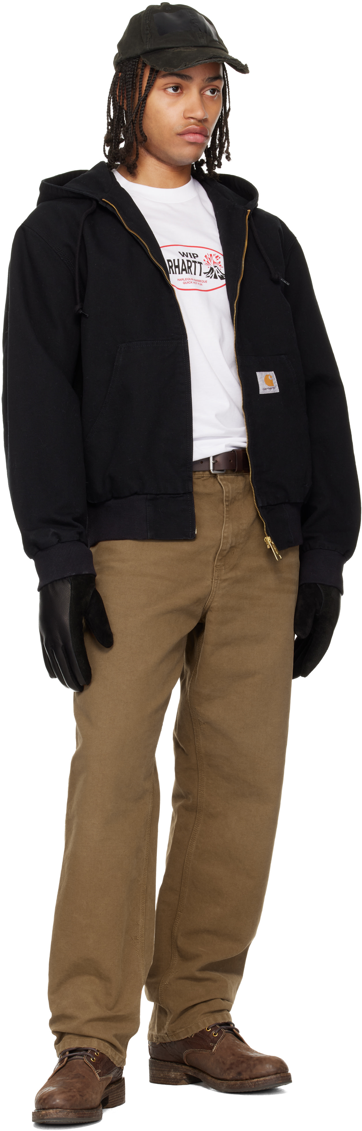 Carhartt Work In Progress - 탠 오가닉 코튼 슬랙스