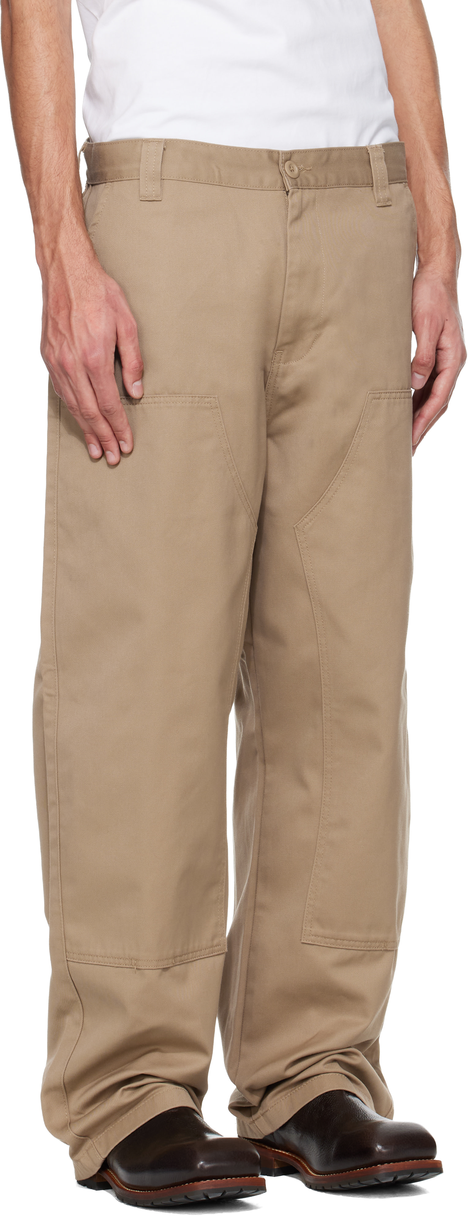 Carhartt Work In Progress: Tan Brady Double Knee Chino Trousers