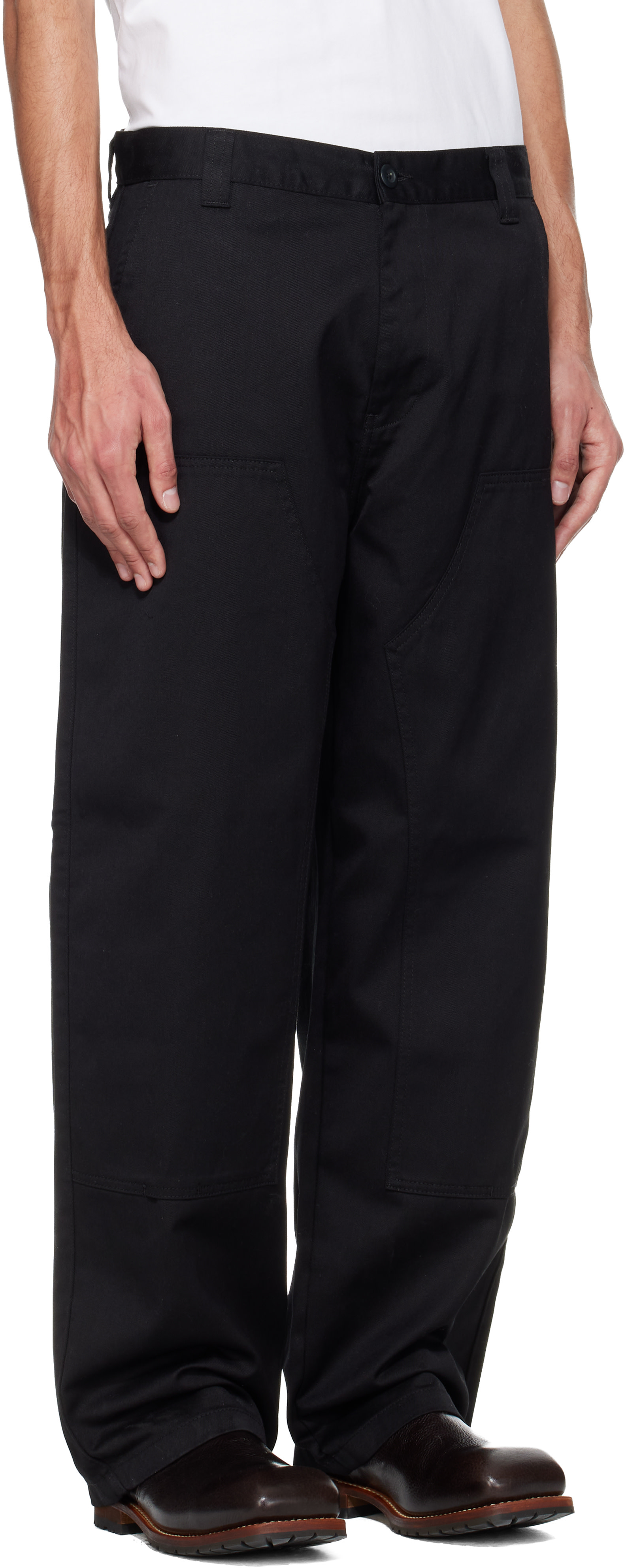 Carhartt Work In Progress: Black Brady Double Knee Chino Trousers